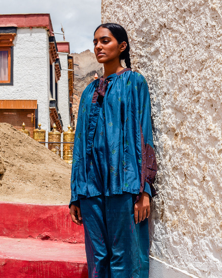 Khardung Bandhani Silk Top
