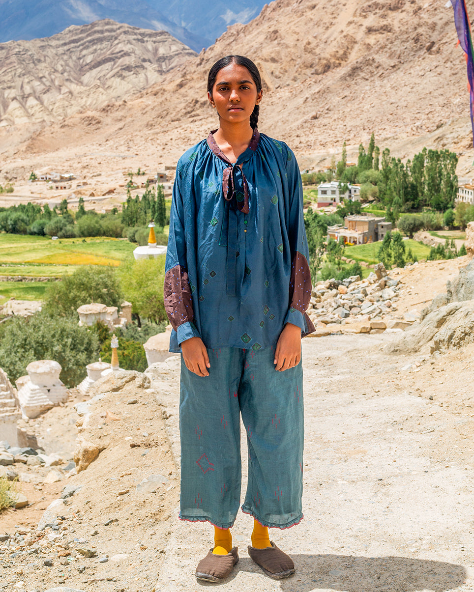 Khardung Bandhani Silk Top