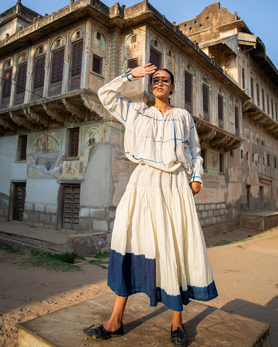Indigo dyed Zamila Skirt