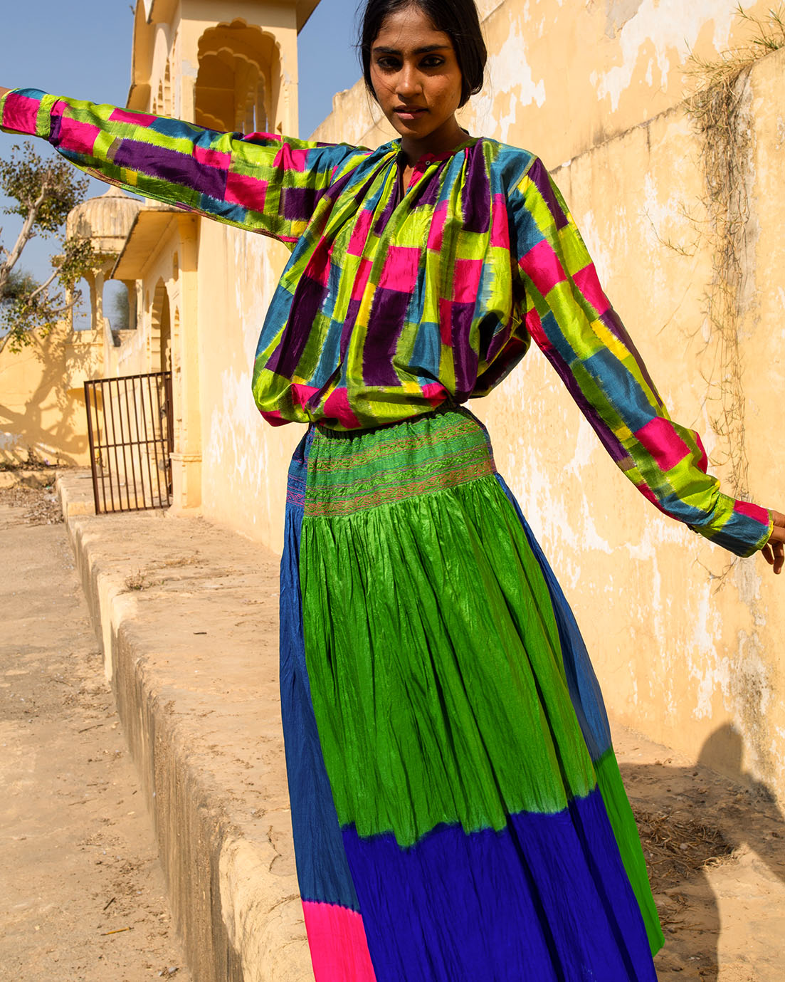 Narsara Colorblocked Skirt