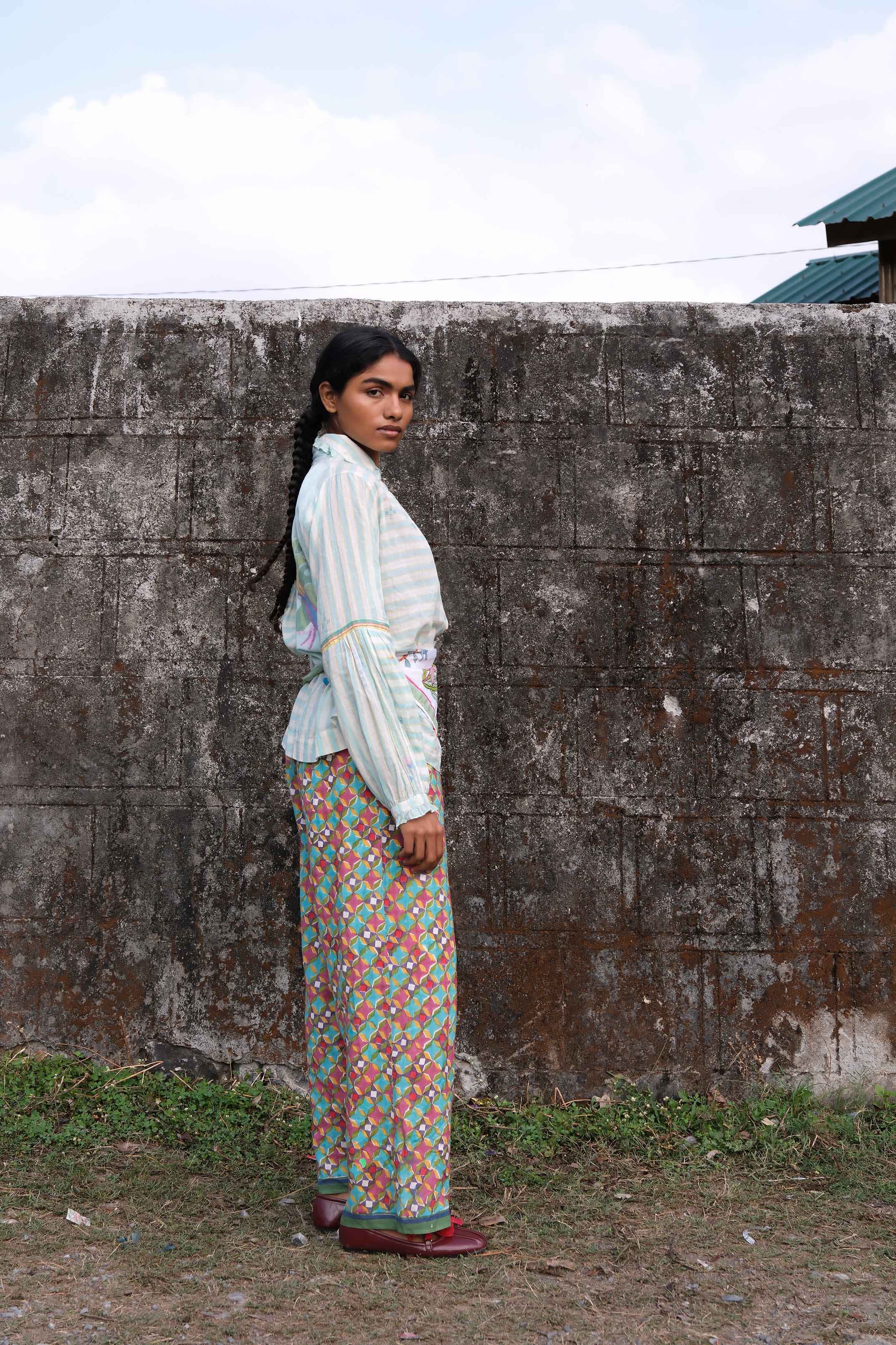 Rosette Block Printed Pyjama