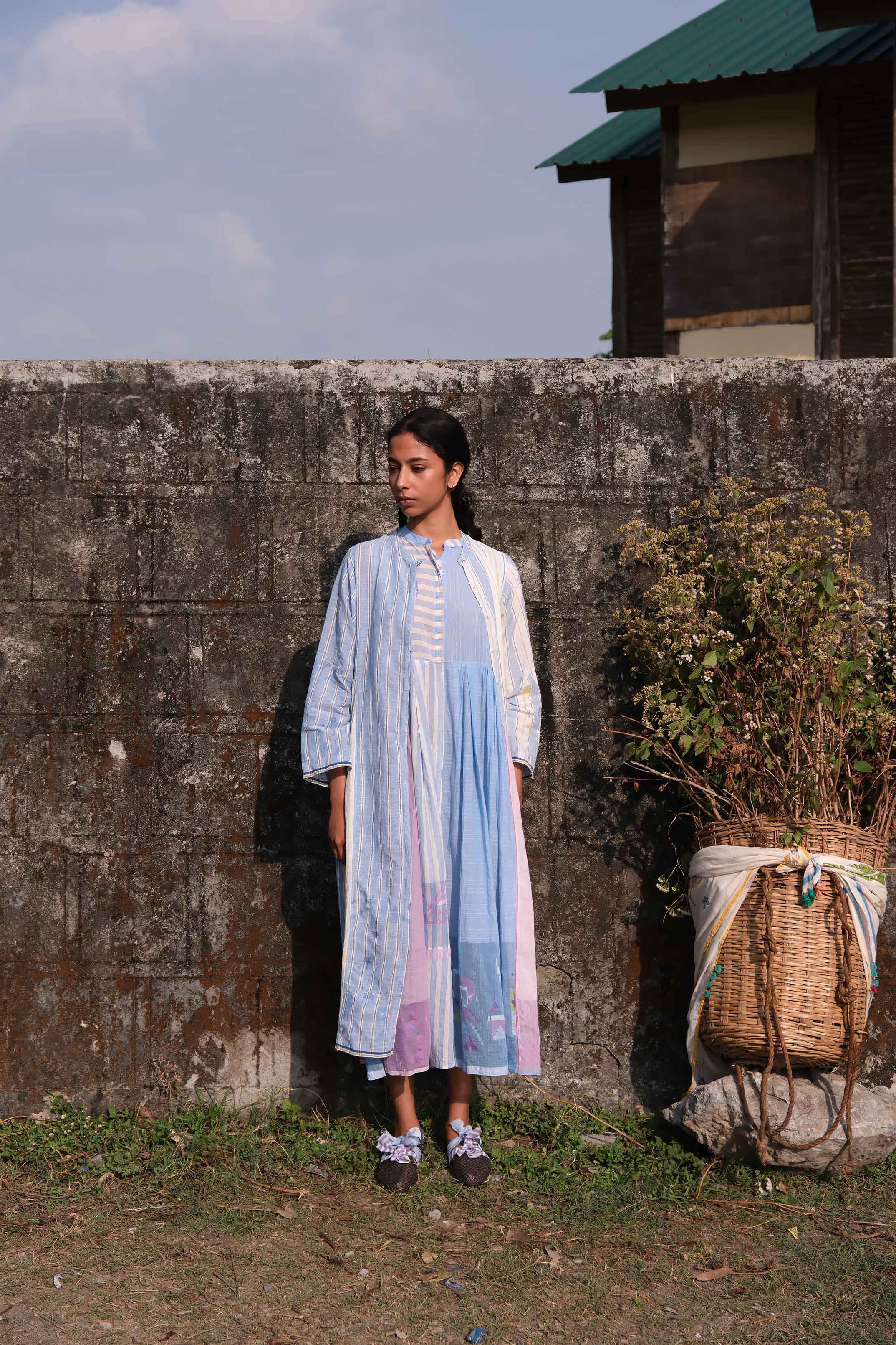 Walnut Jamdani Dress