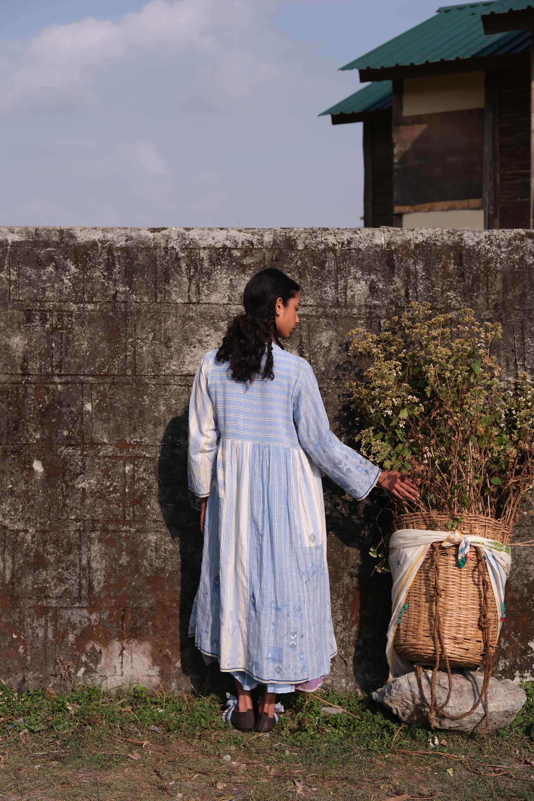 Walnut Jamdani Dress