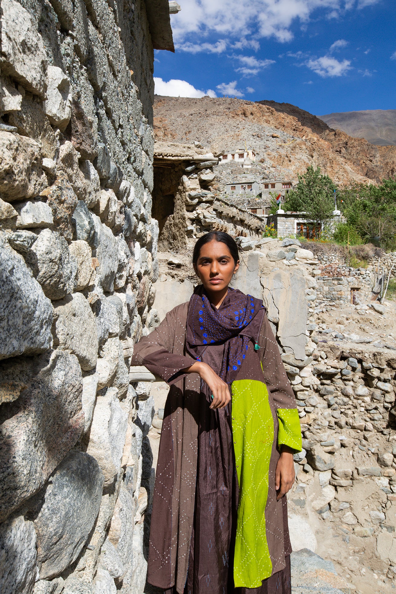 Himalaya Wool Bandhani Dress