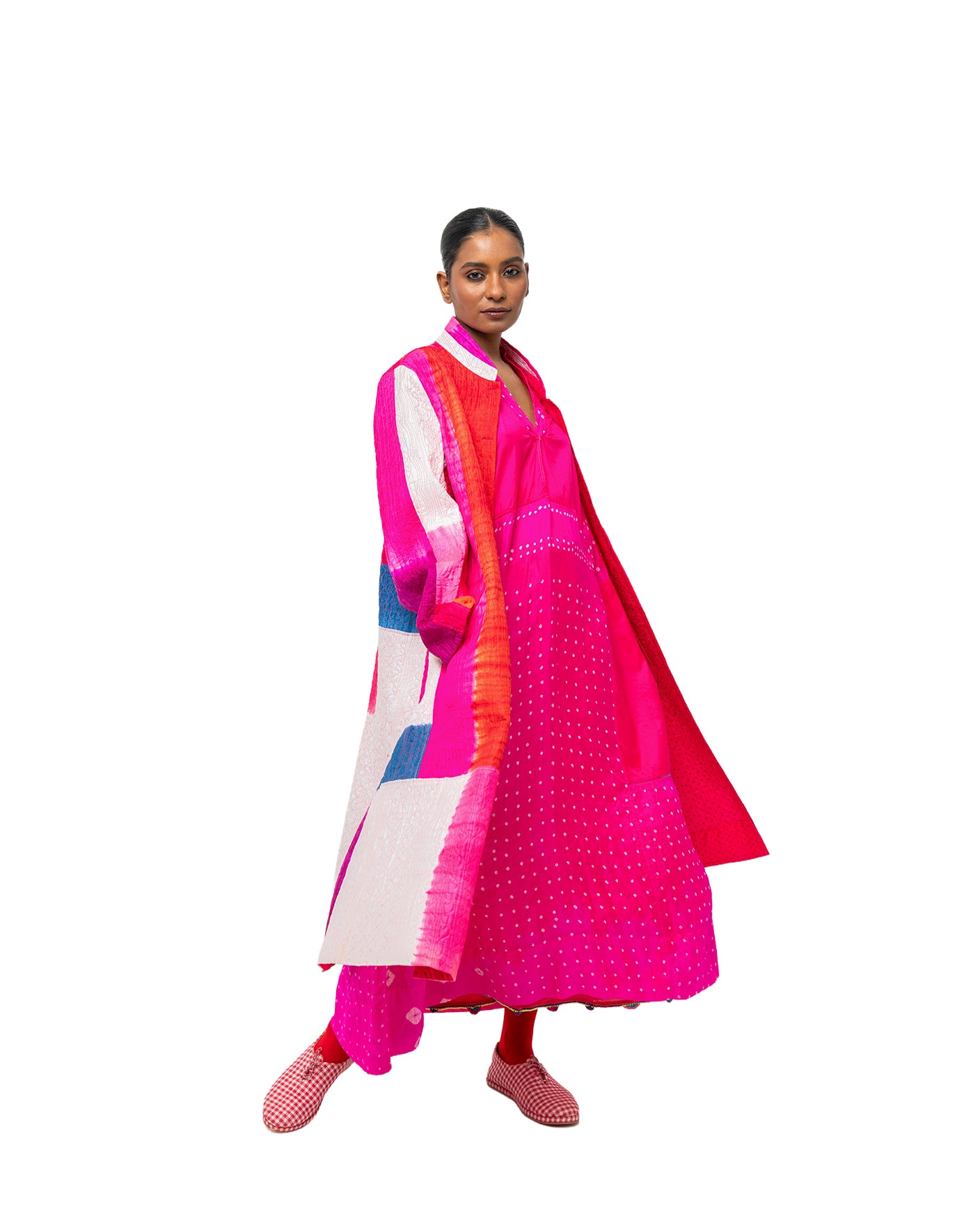 アロヒ フクシア シルクドレス