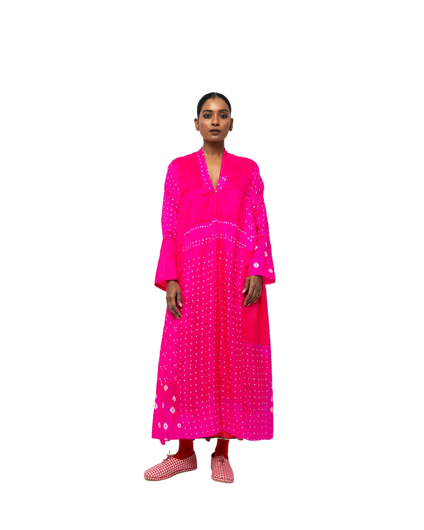 アロヒ フクシア シルクドレス