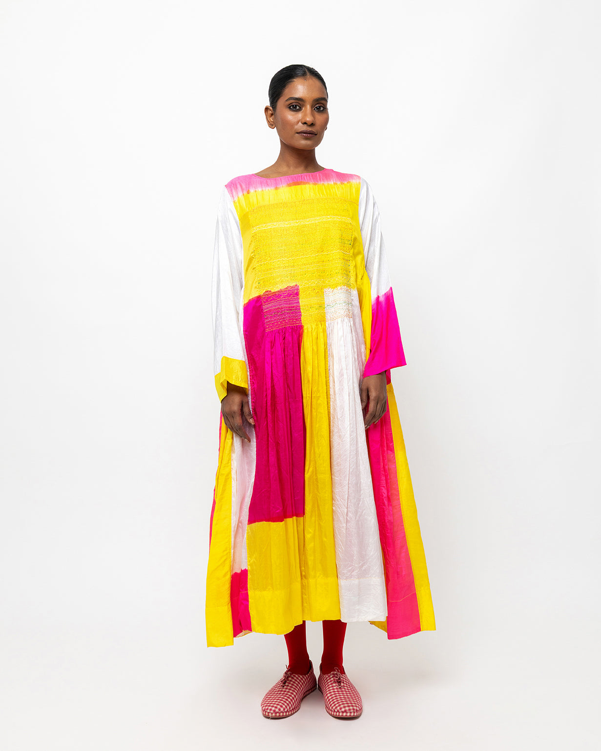 Kiran Colorblocked Silk Dress