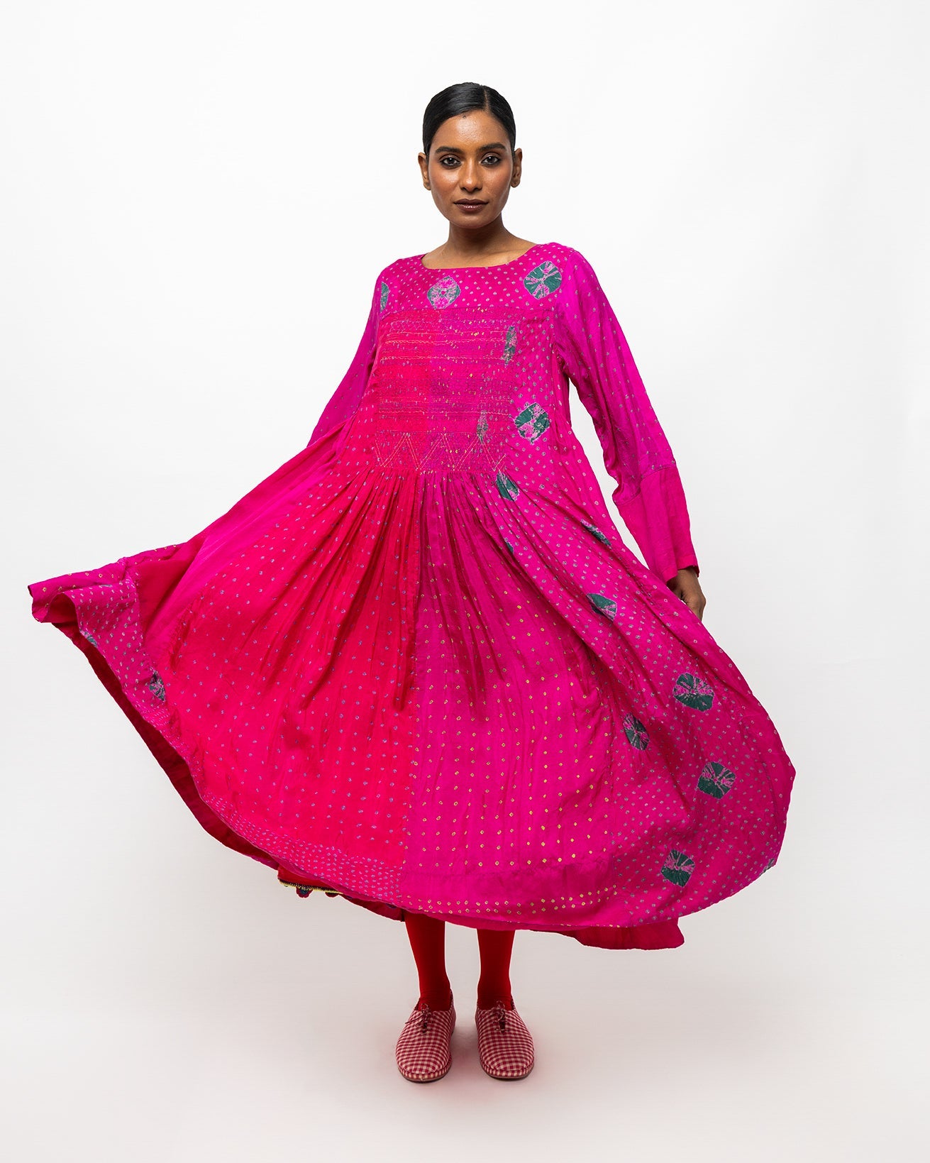 Aabha Fuchsia Silk Dress