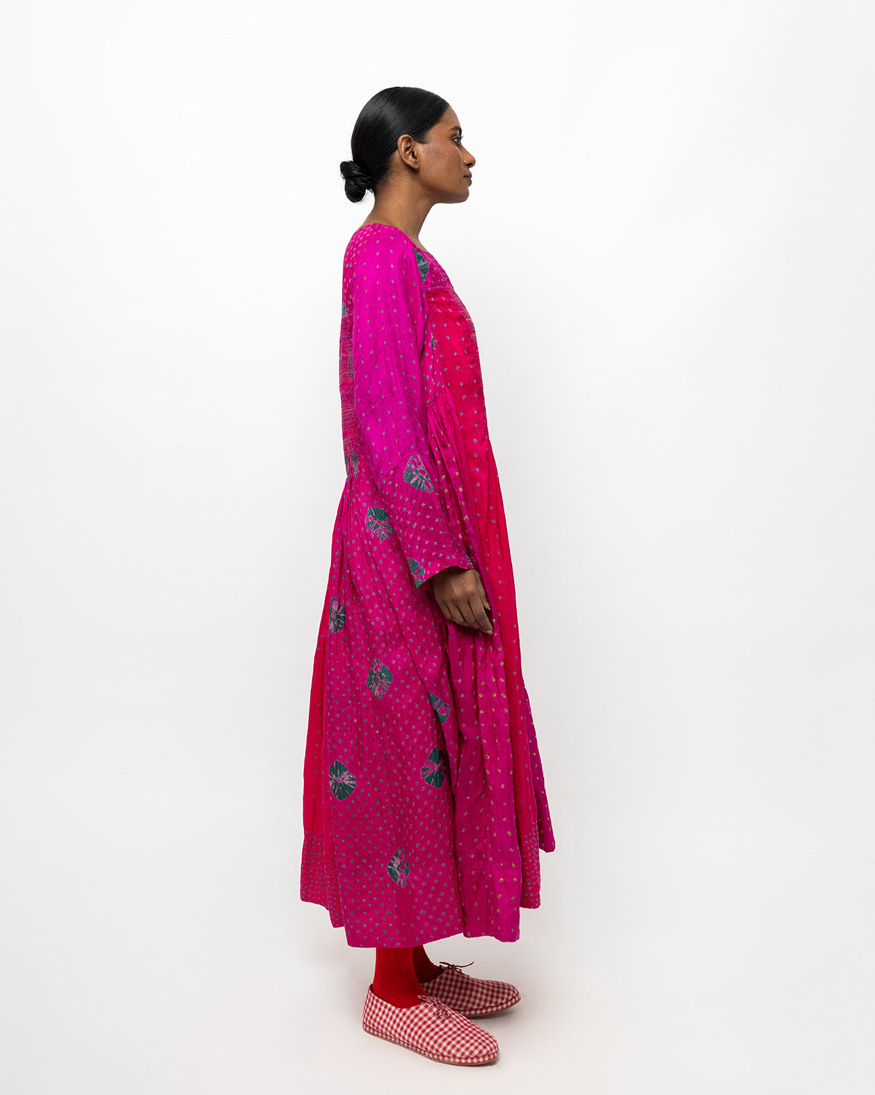 Aabha Fuchsia Silk Dress