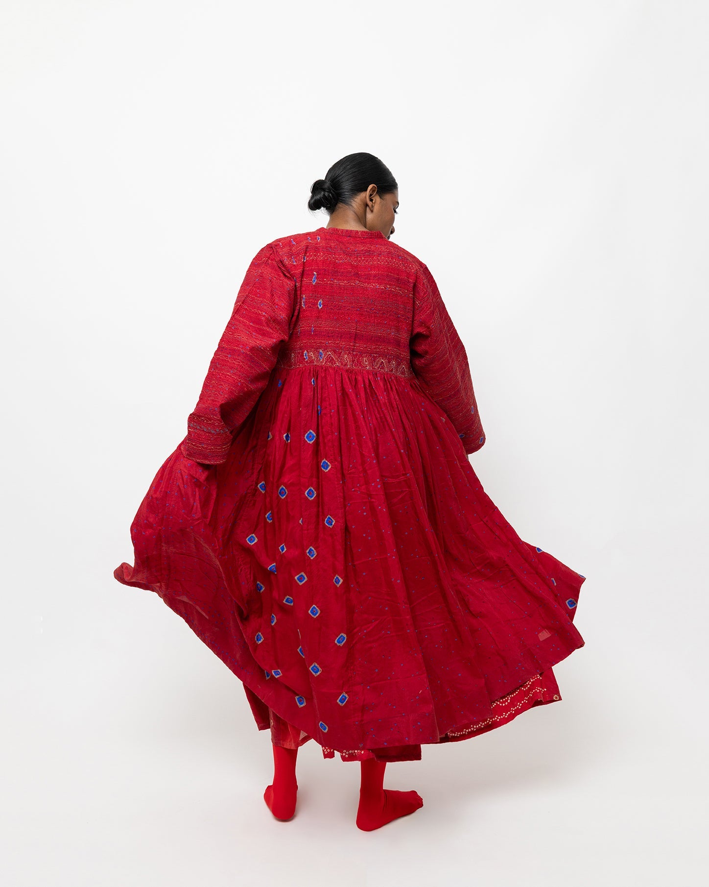 Arc Bandhani Silk Jacket