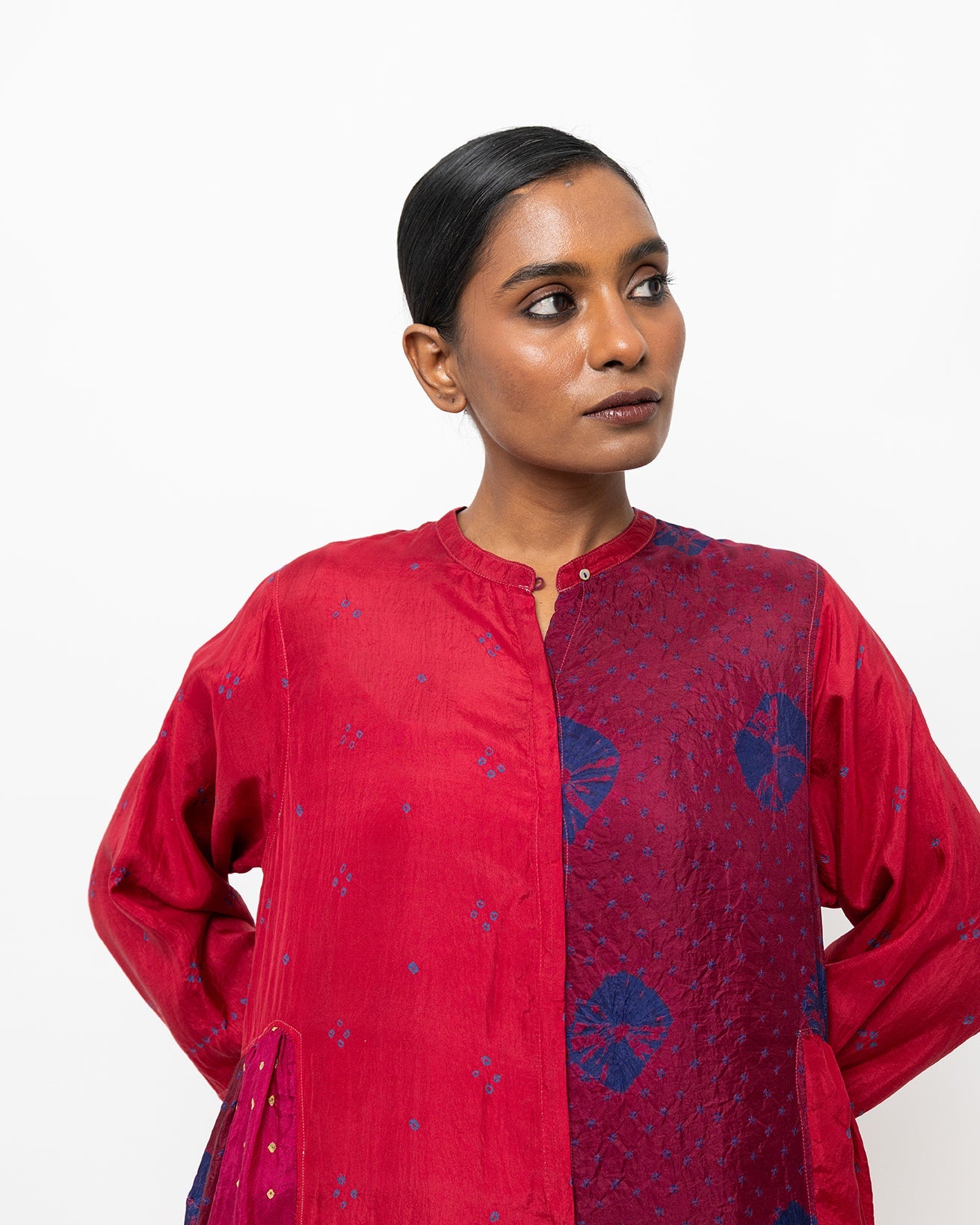 Pravritti Front-open Silk Dress