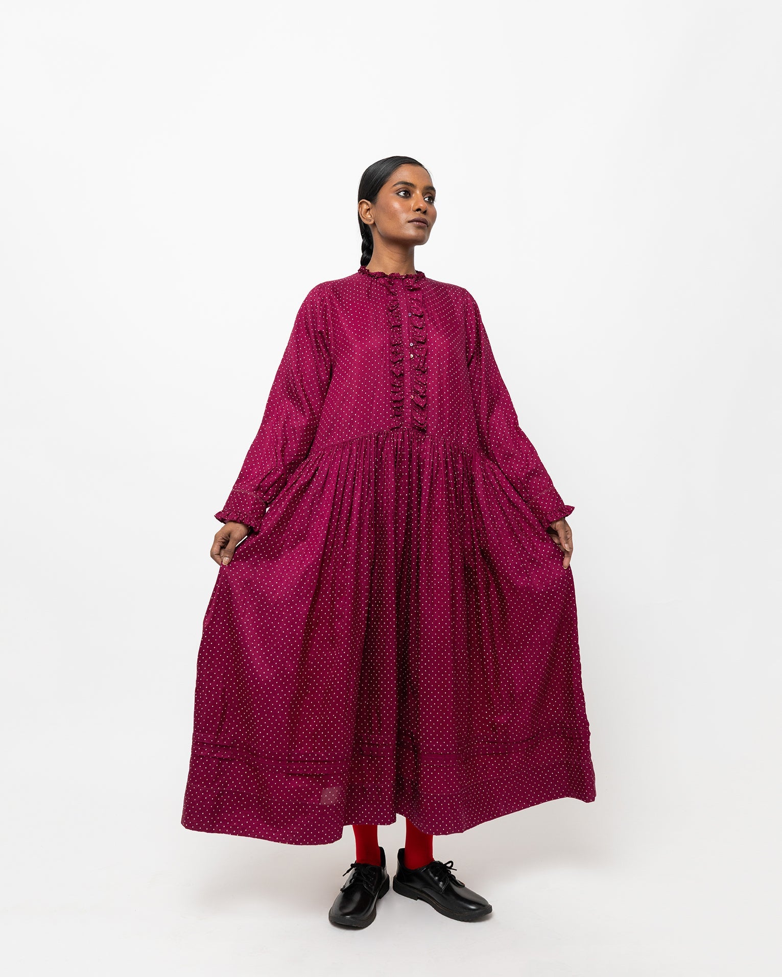 Neelam Berry Silk Dress