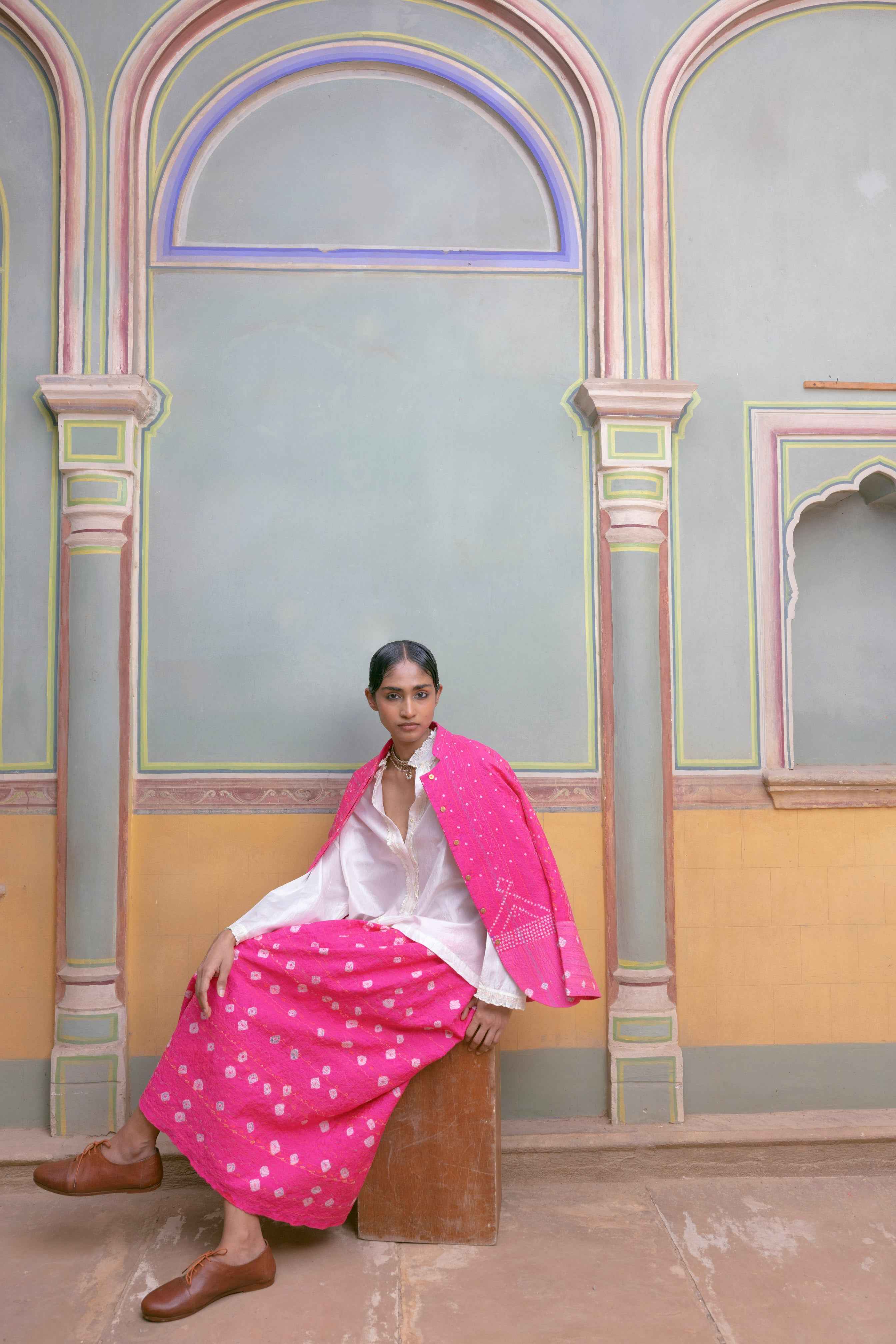 Warda Bandhani Skirt