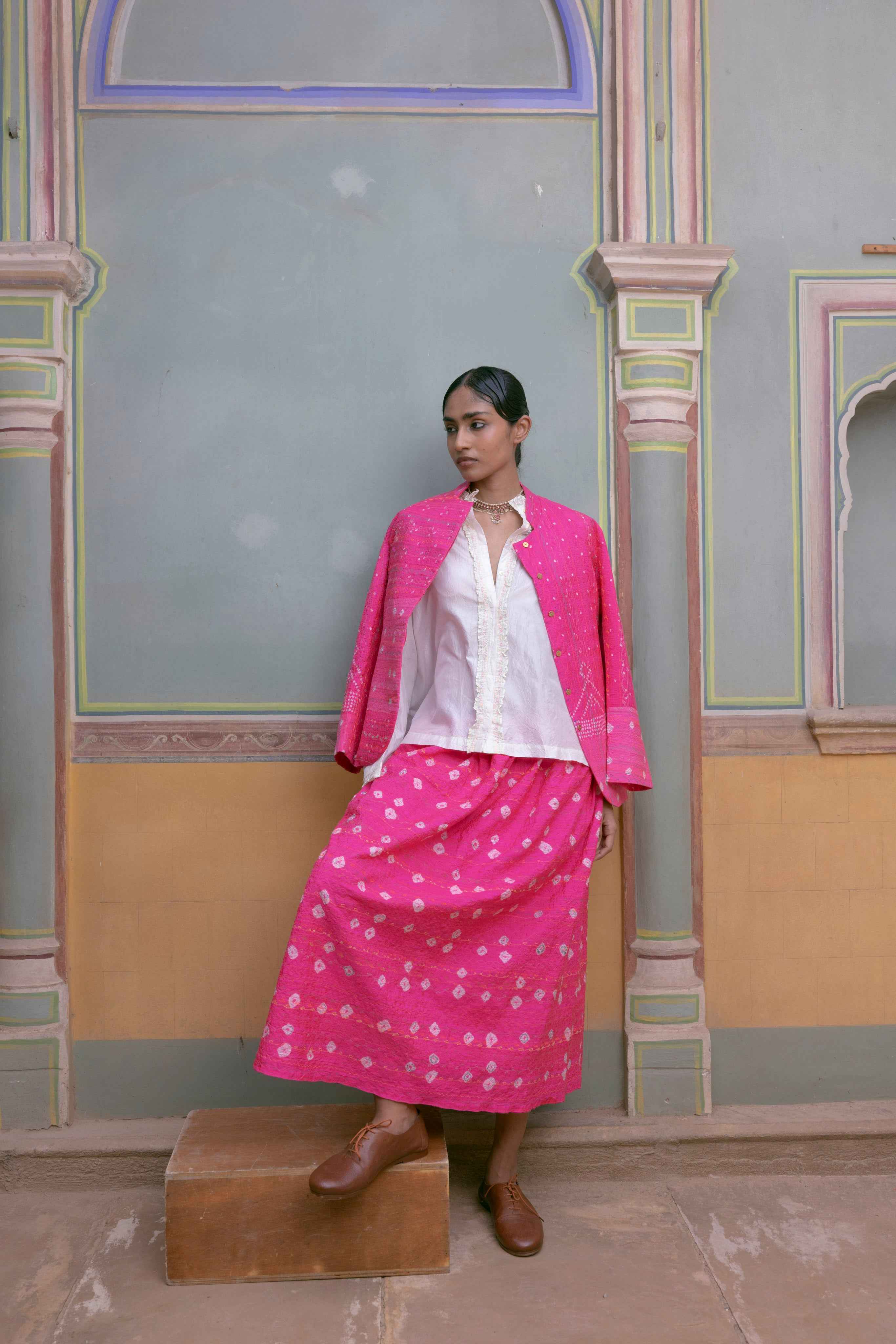 Warda Bandhani Skirt