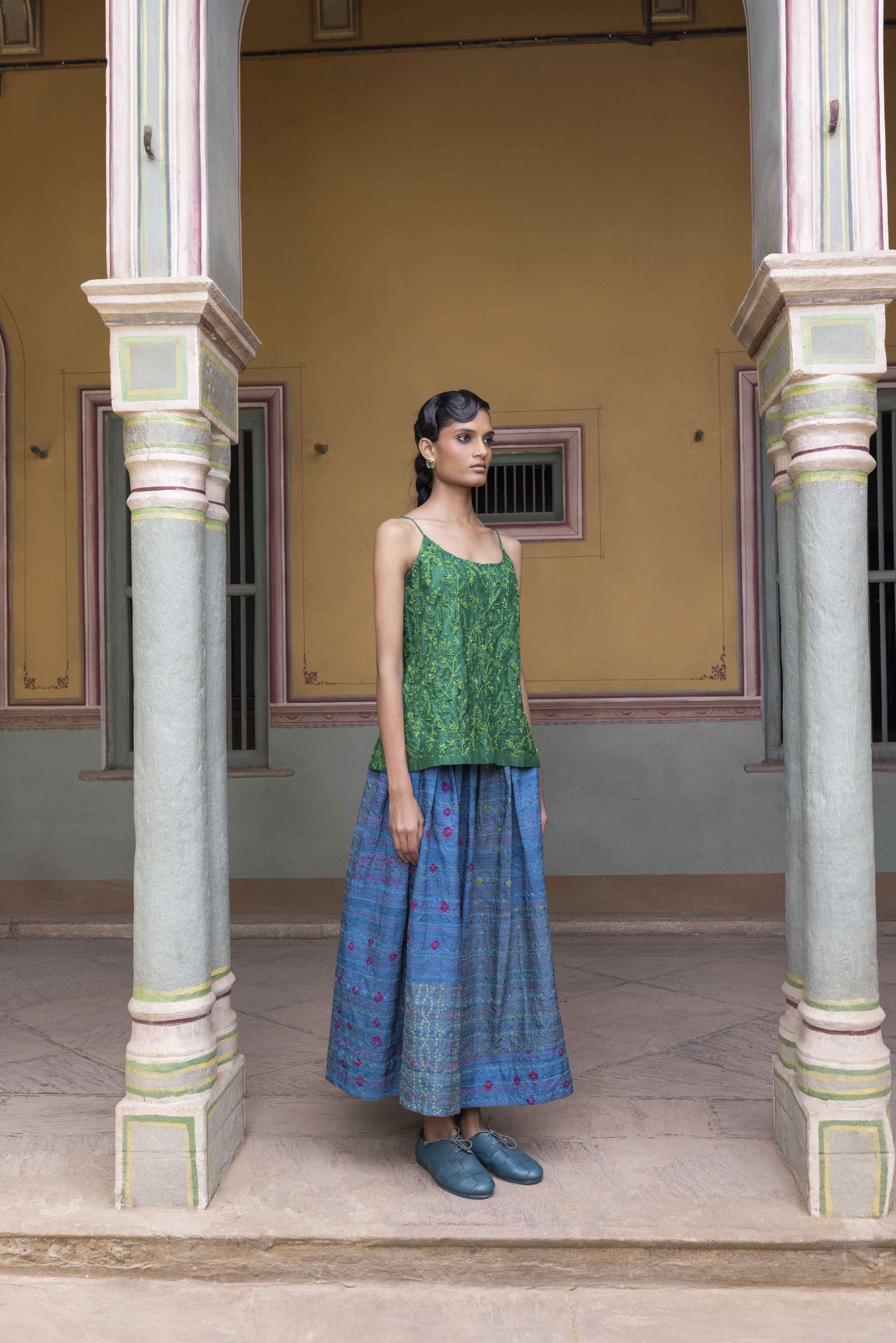 Parwin Bandhani Skirt