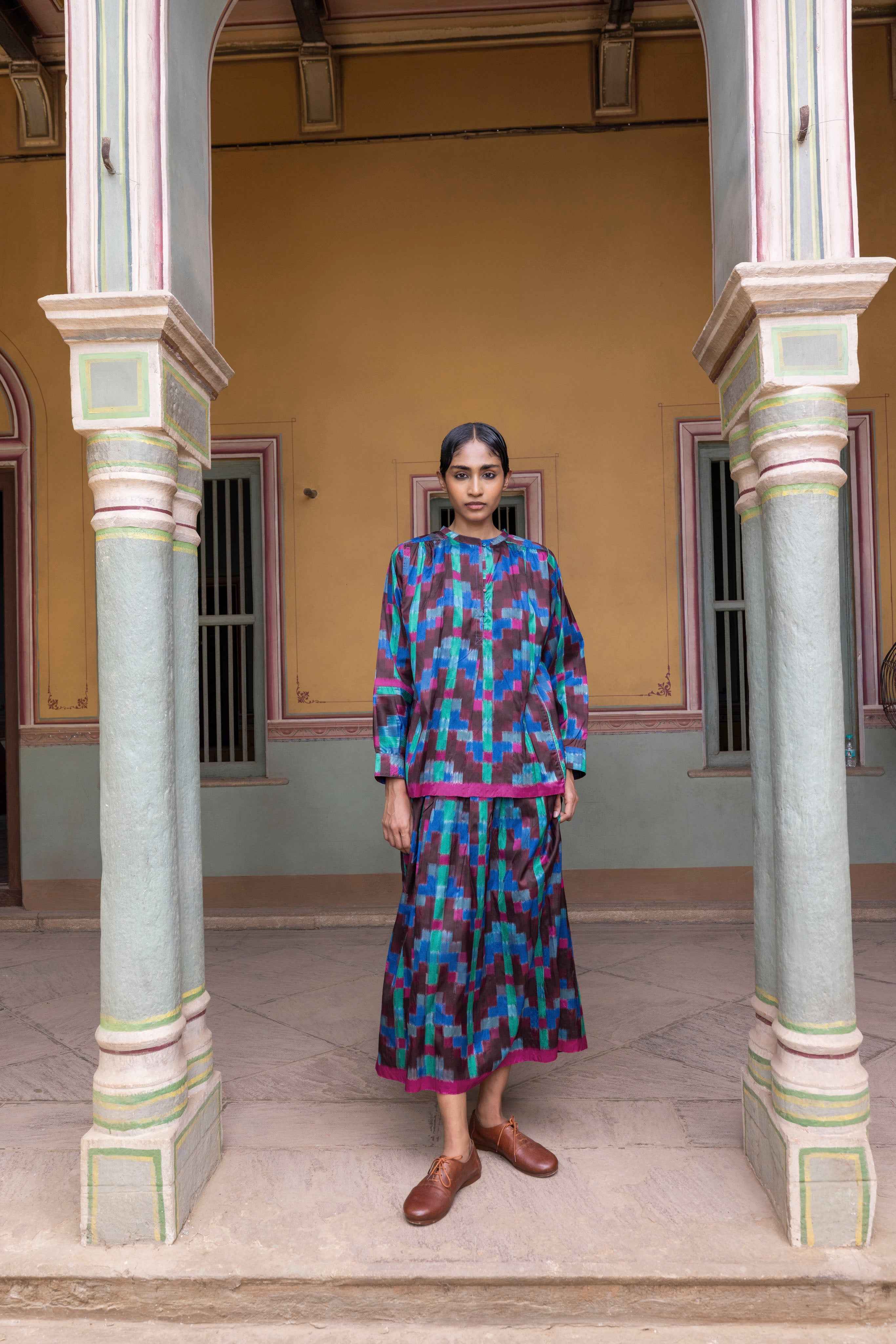 Roya Ikkat Skirt