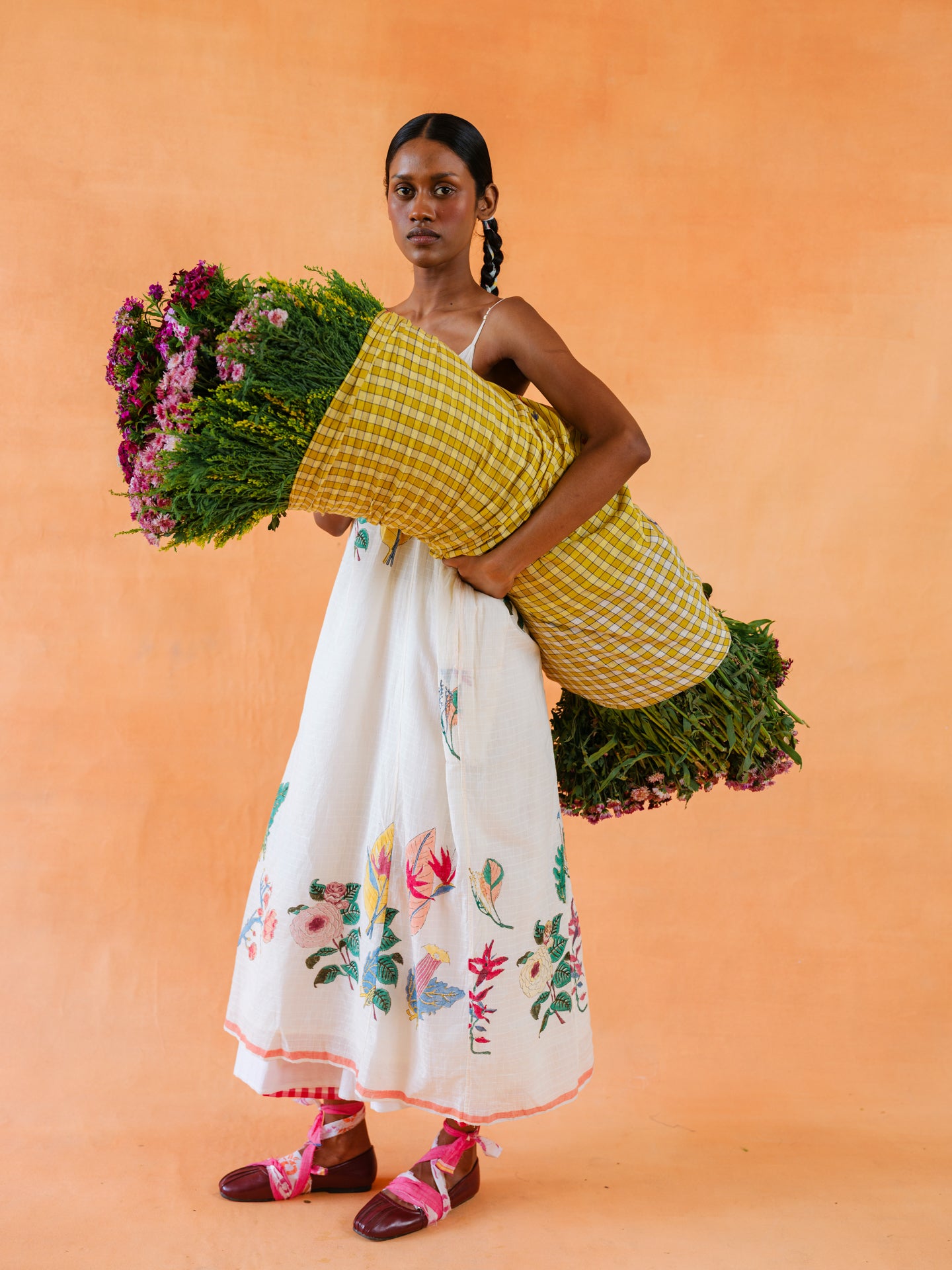Tawny Block-Printed Dress