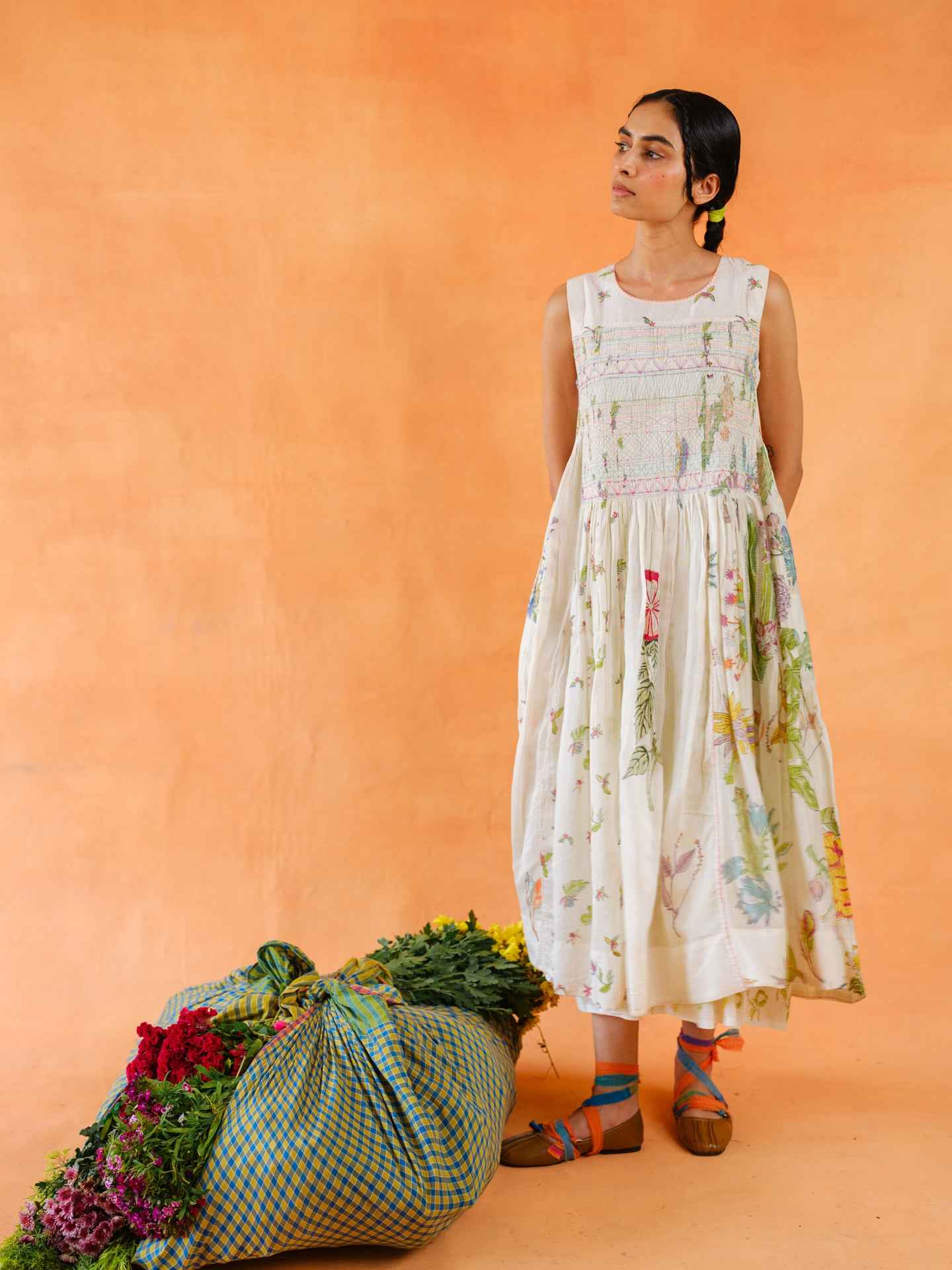Mentha Block Printed Dress