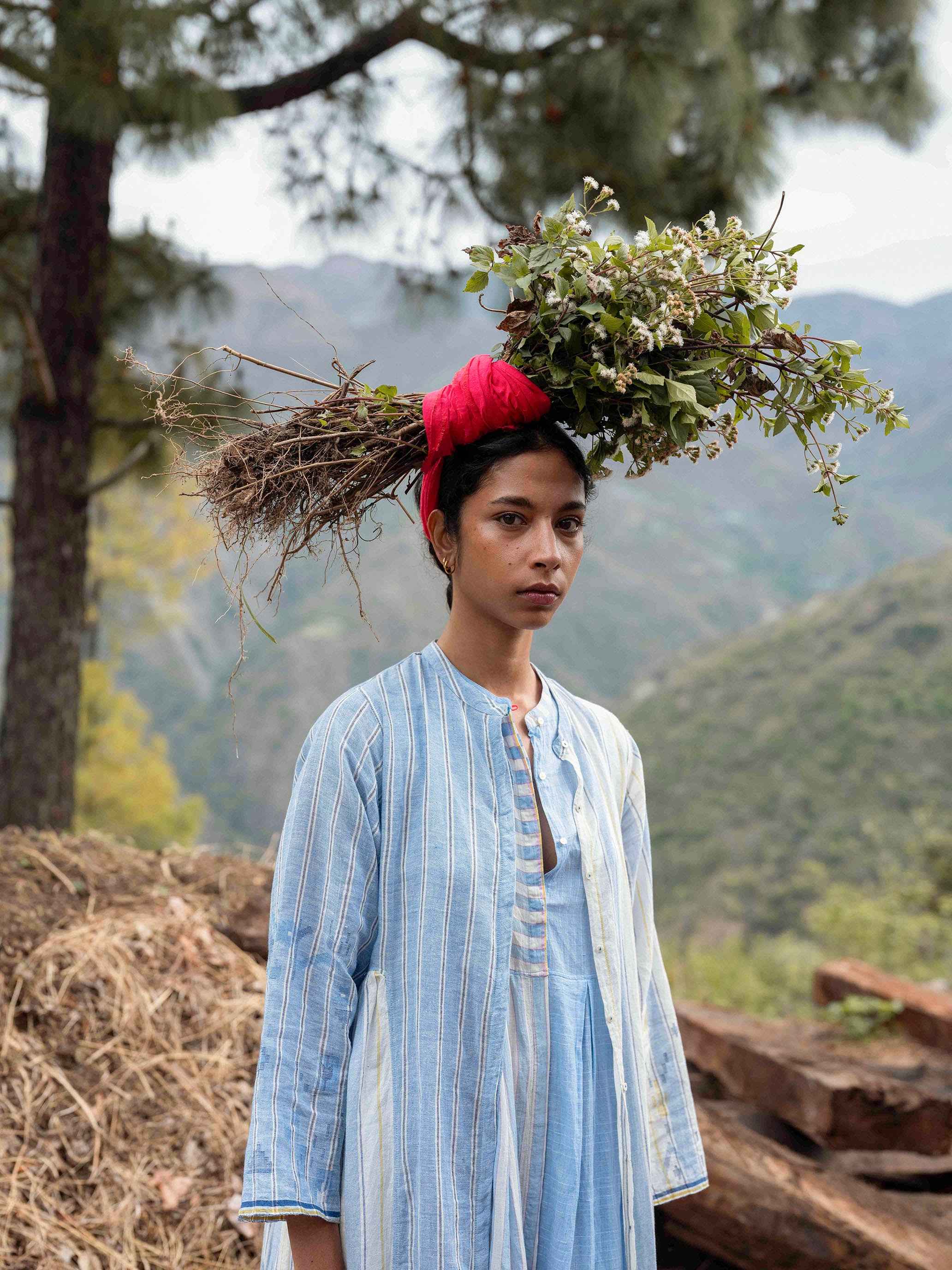 Walnut Jamdani Dress