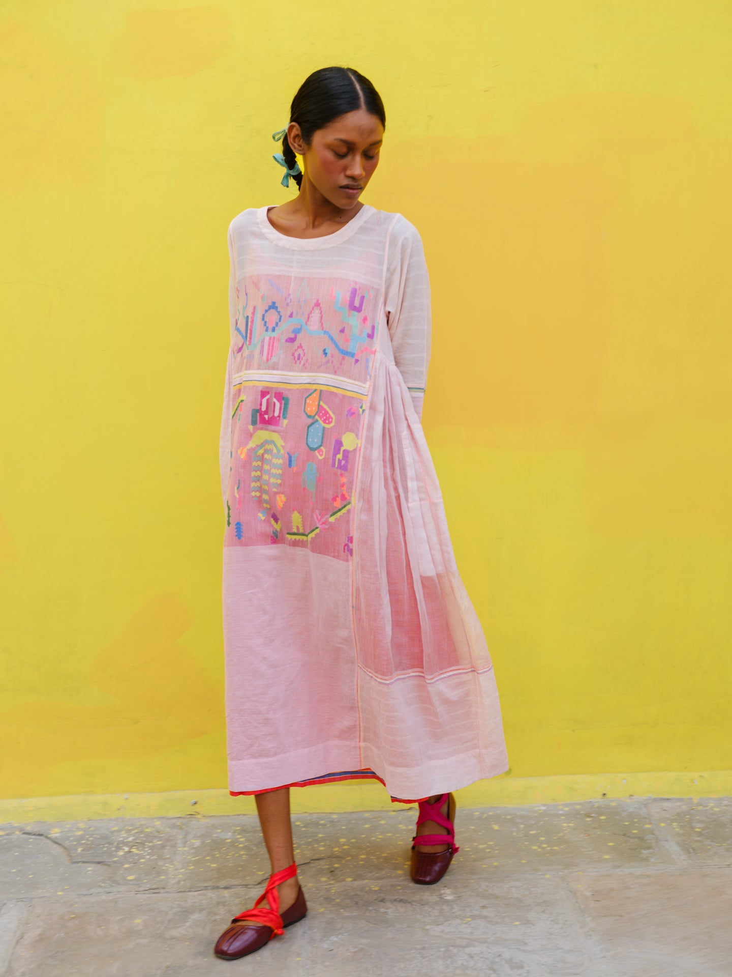 Lavender Jamdani Dress