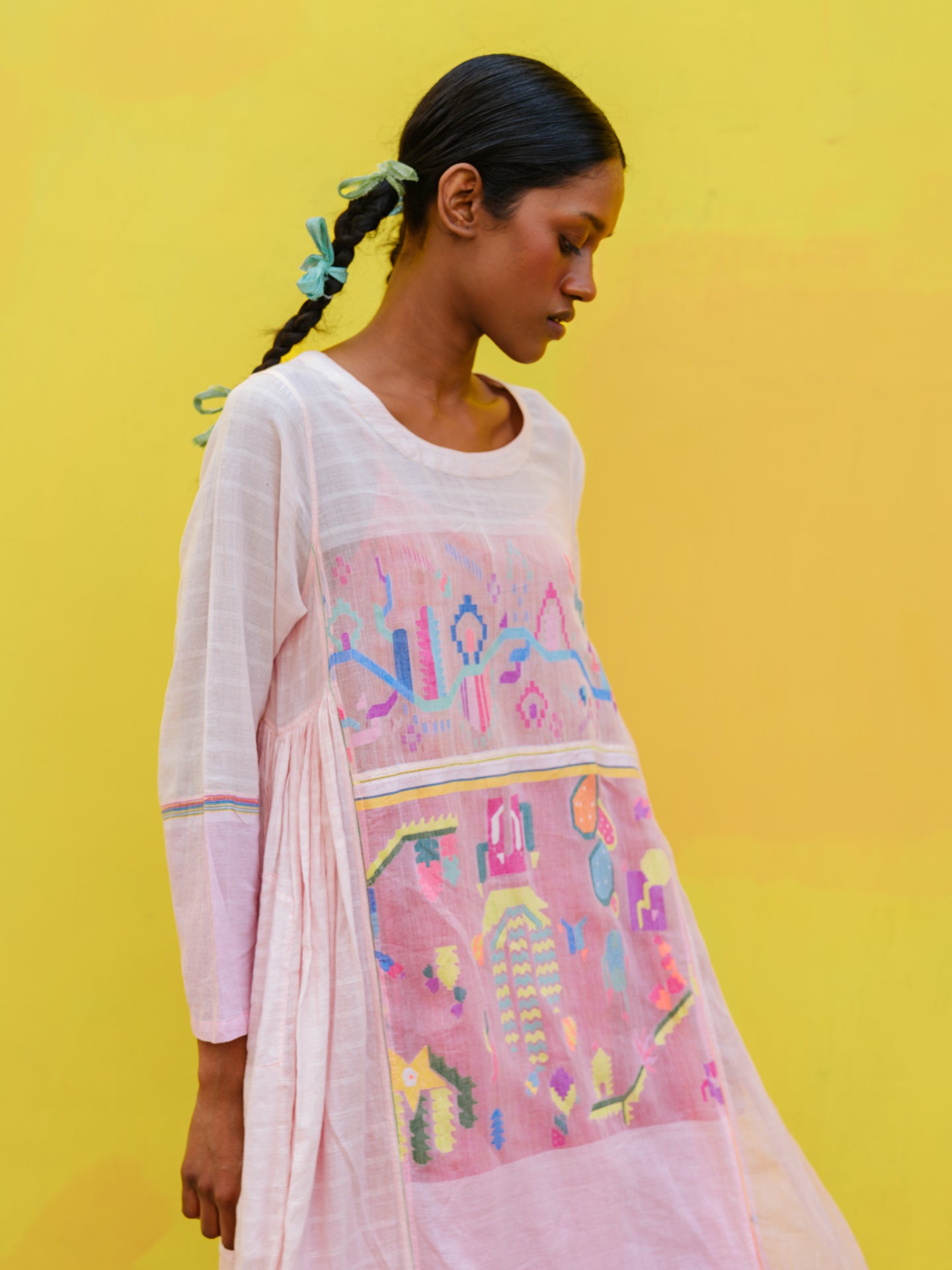 Lavender Jamdani Dress