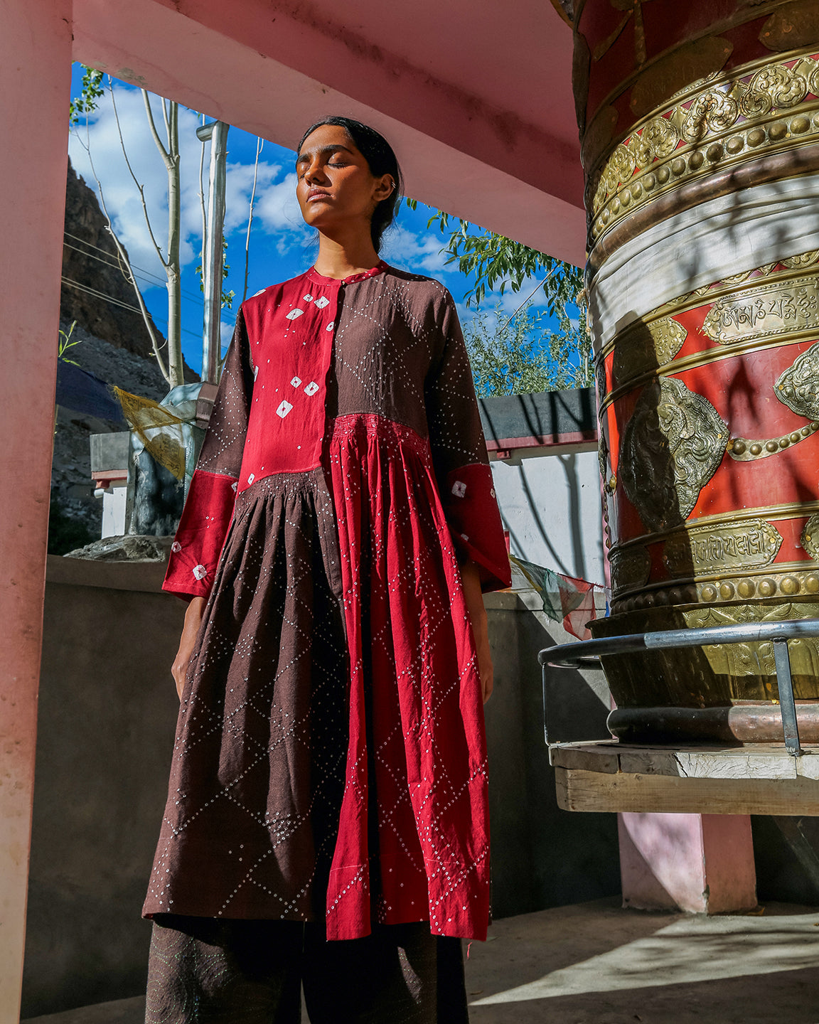 Changtang  Bandhani Woolen Dress