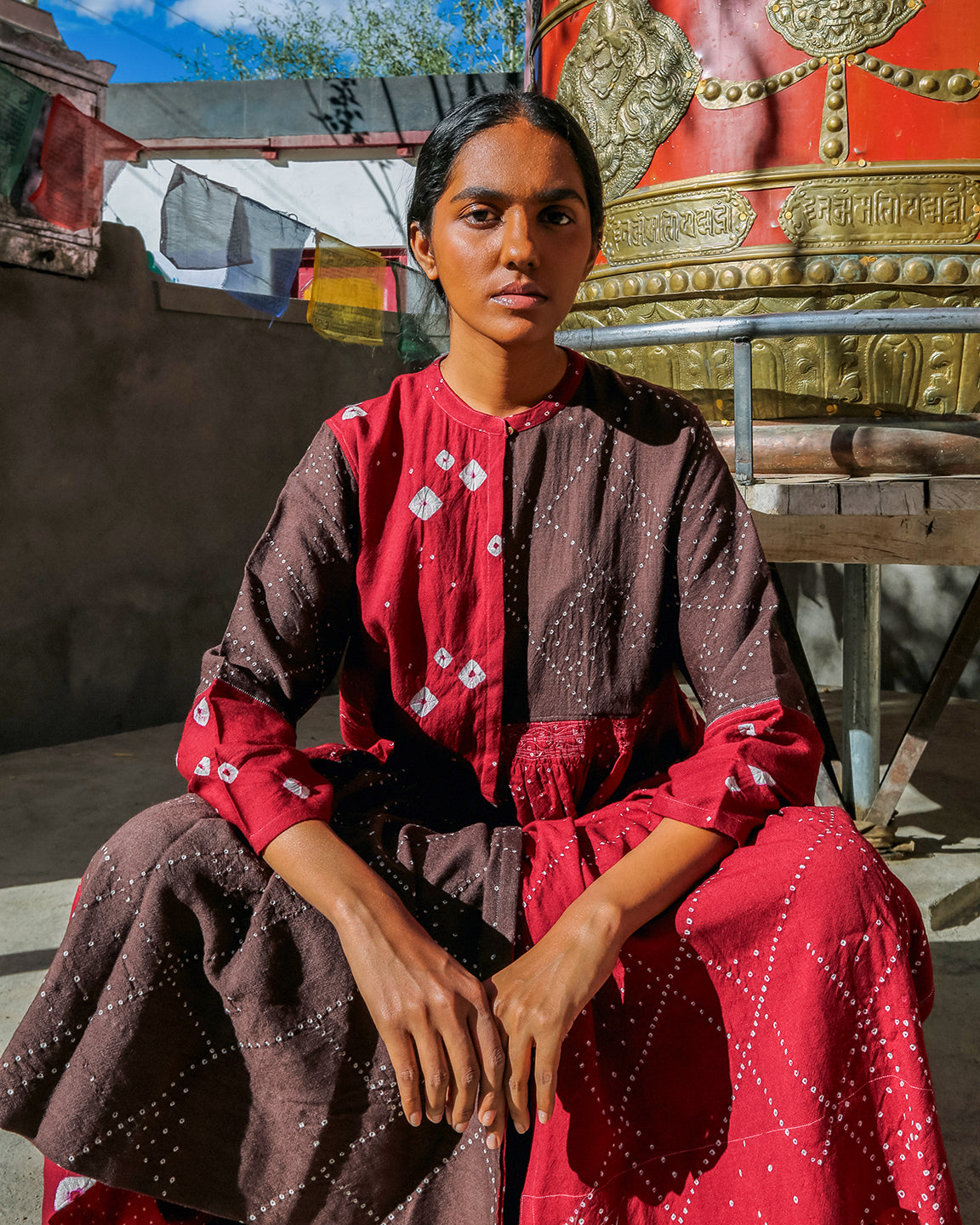 Changtang  Bandhani Woolen Dress
