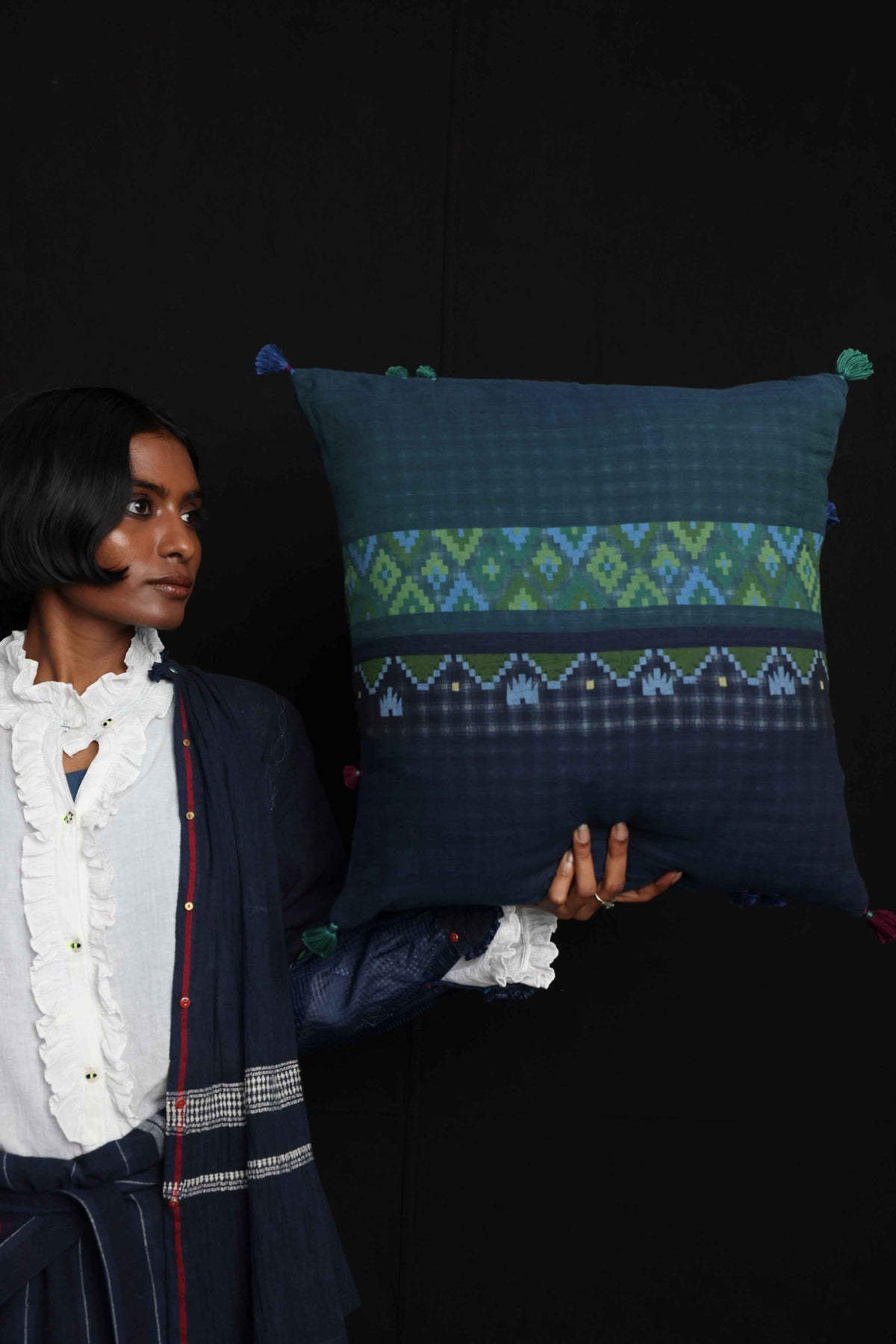 Mykonos Jamdani Cushion Cover