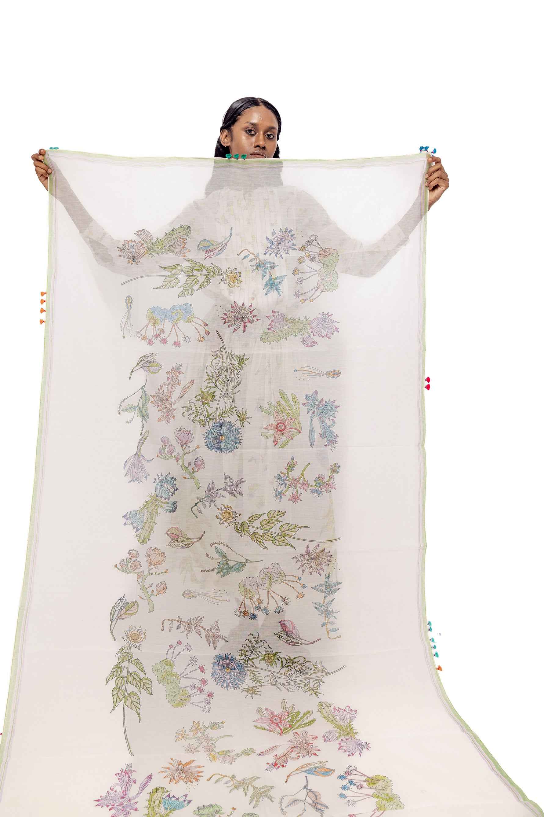 Moonflower Block Printed Scarf