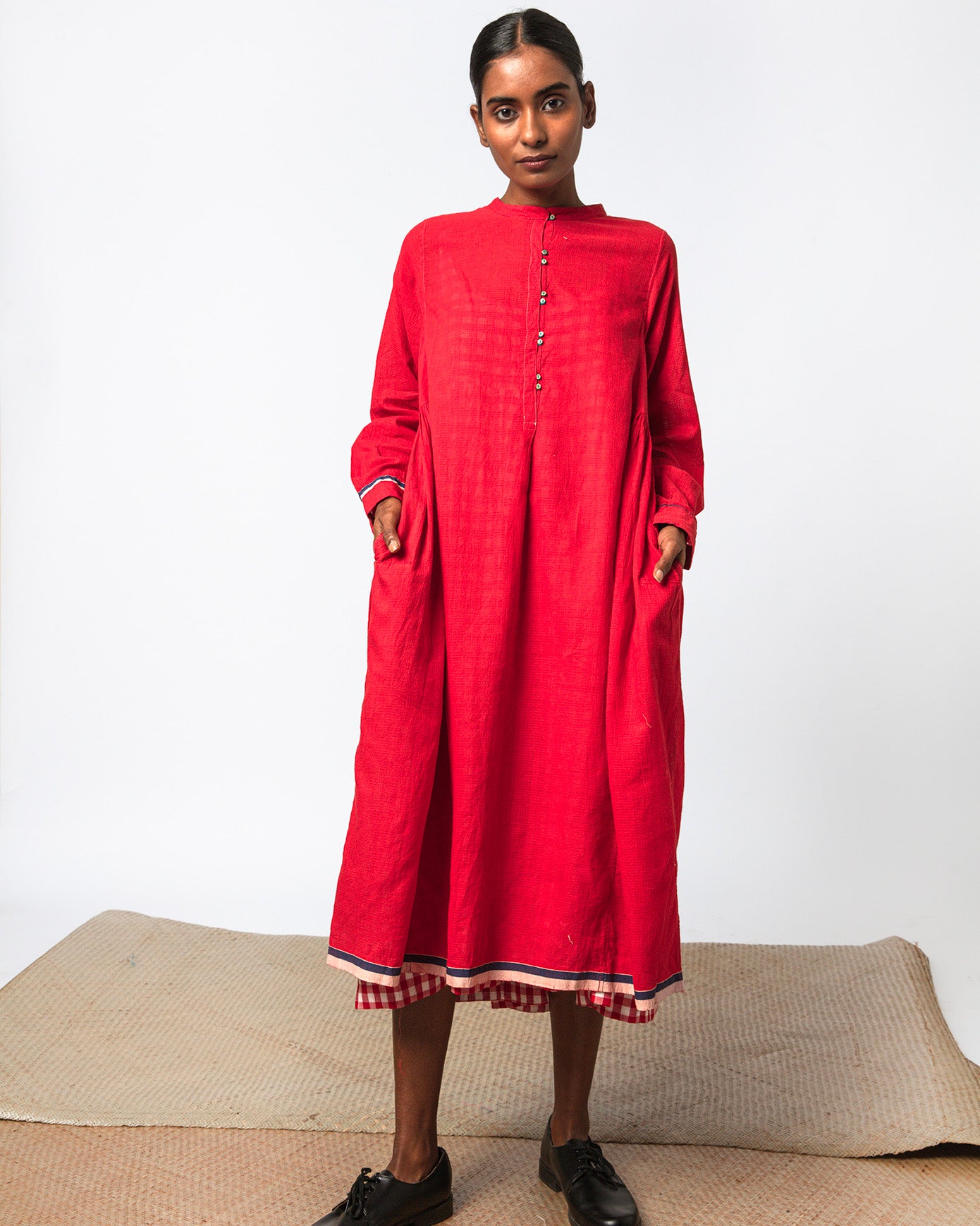 Nivedita Red Cotton Dress