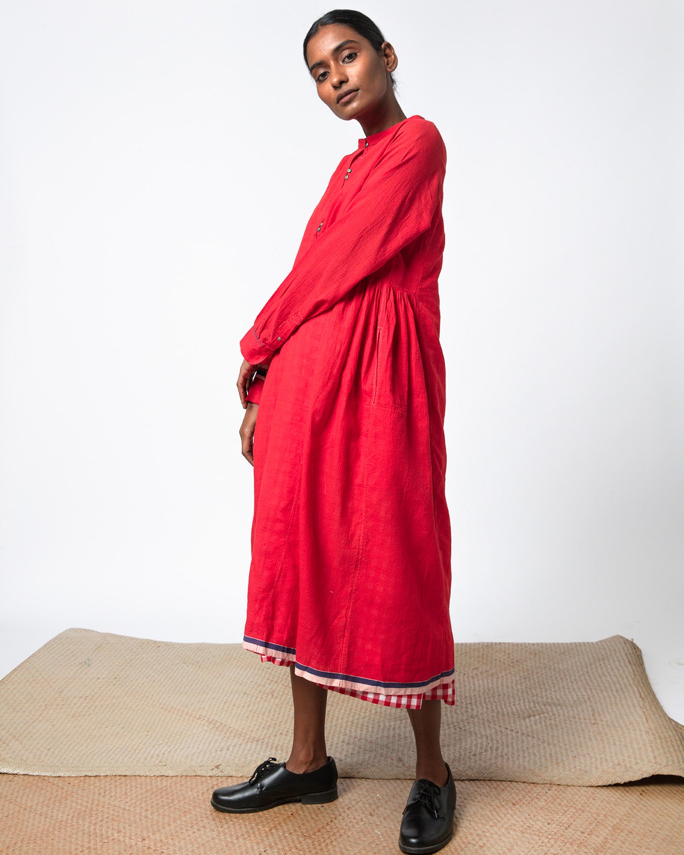 Nivedita Red Cotton Dress