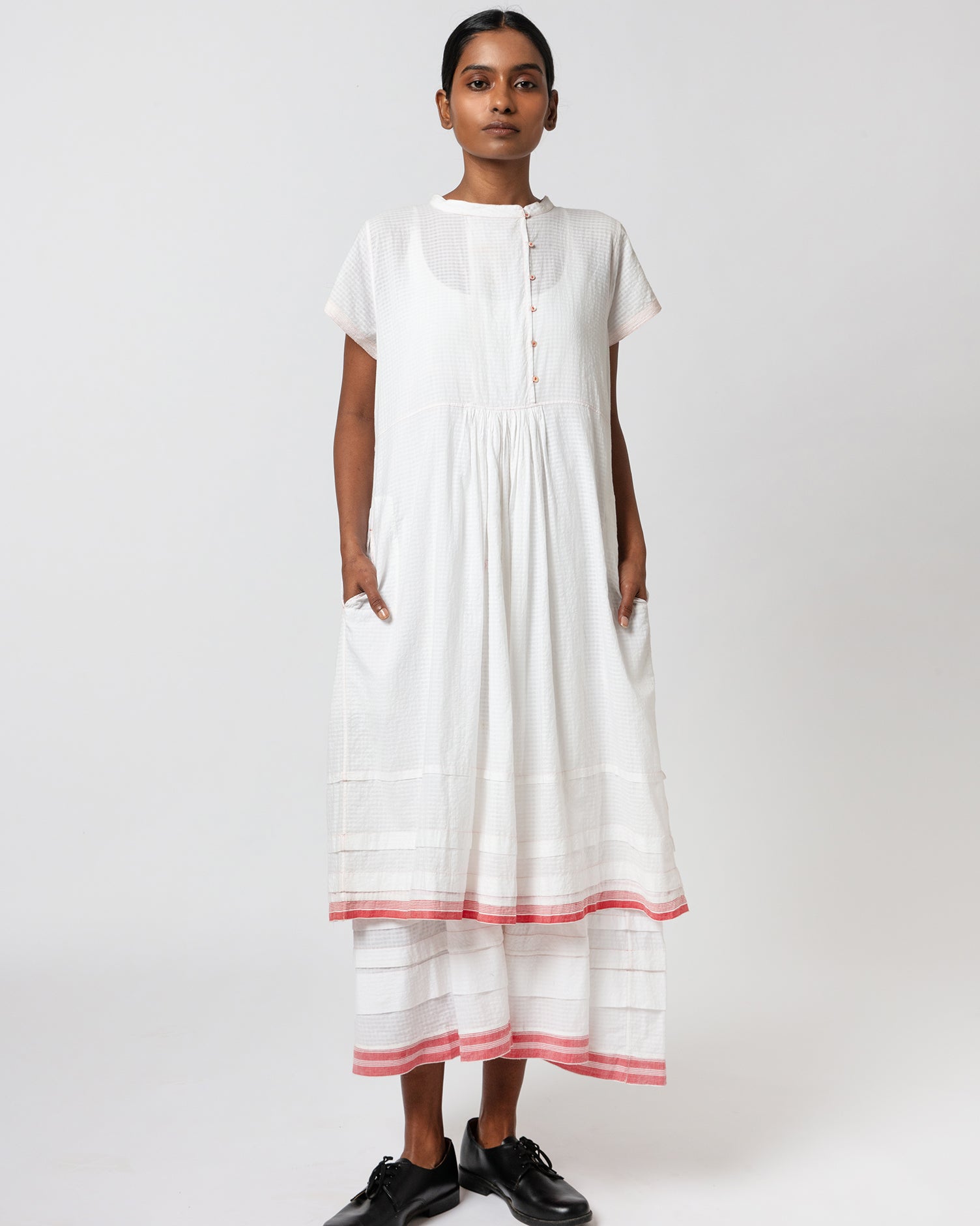 Nisaki White Cotton Dress