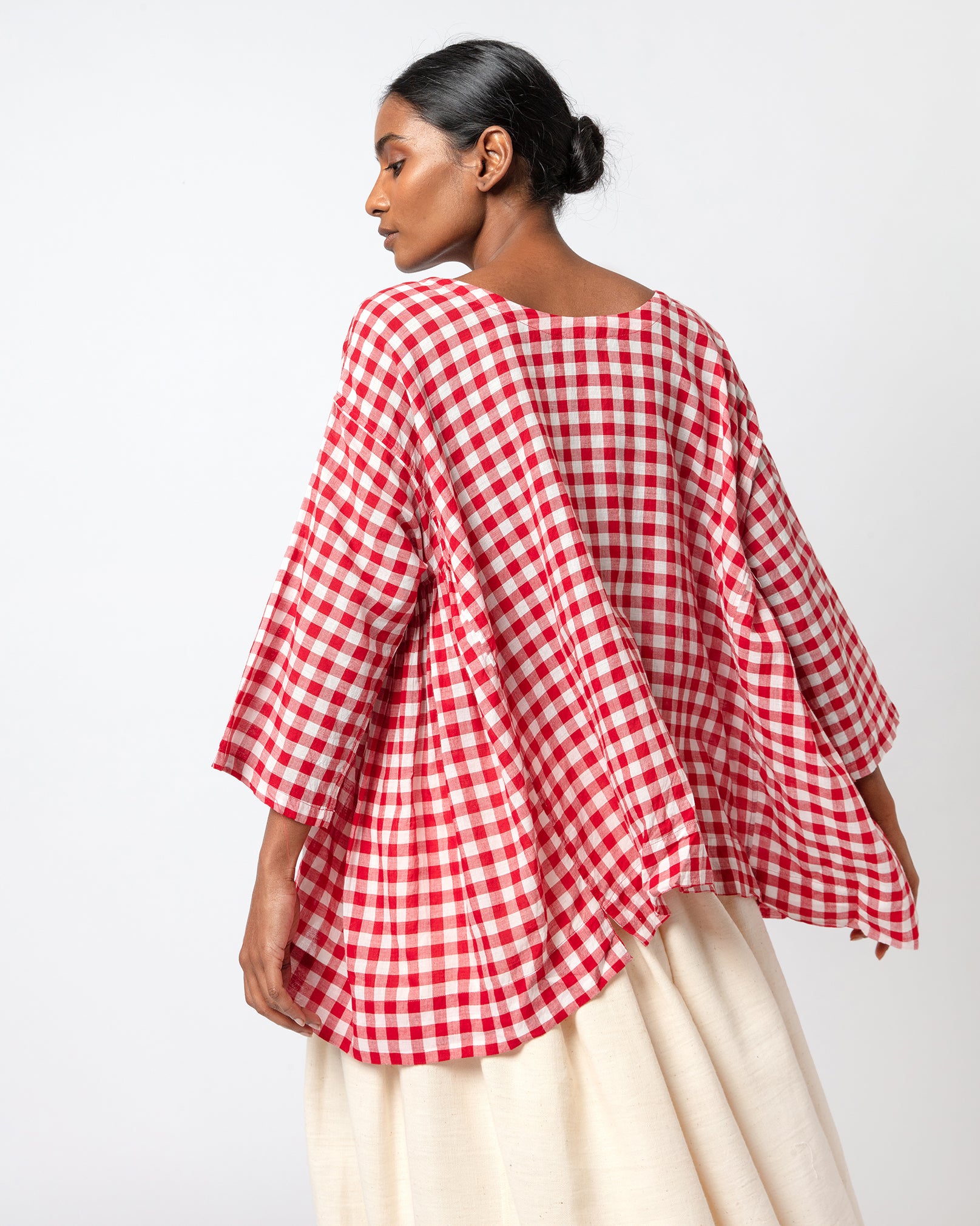 Vaishnavi Red Check Top