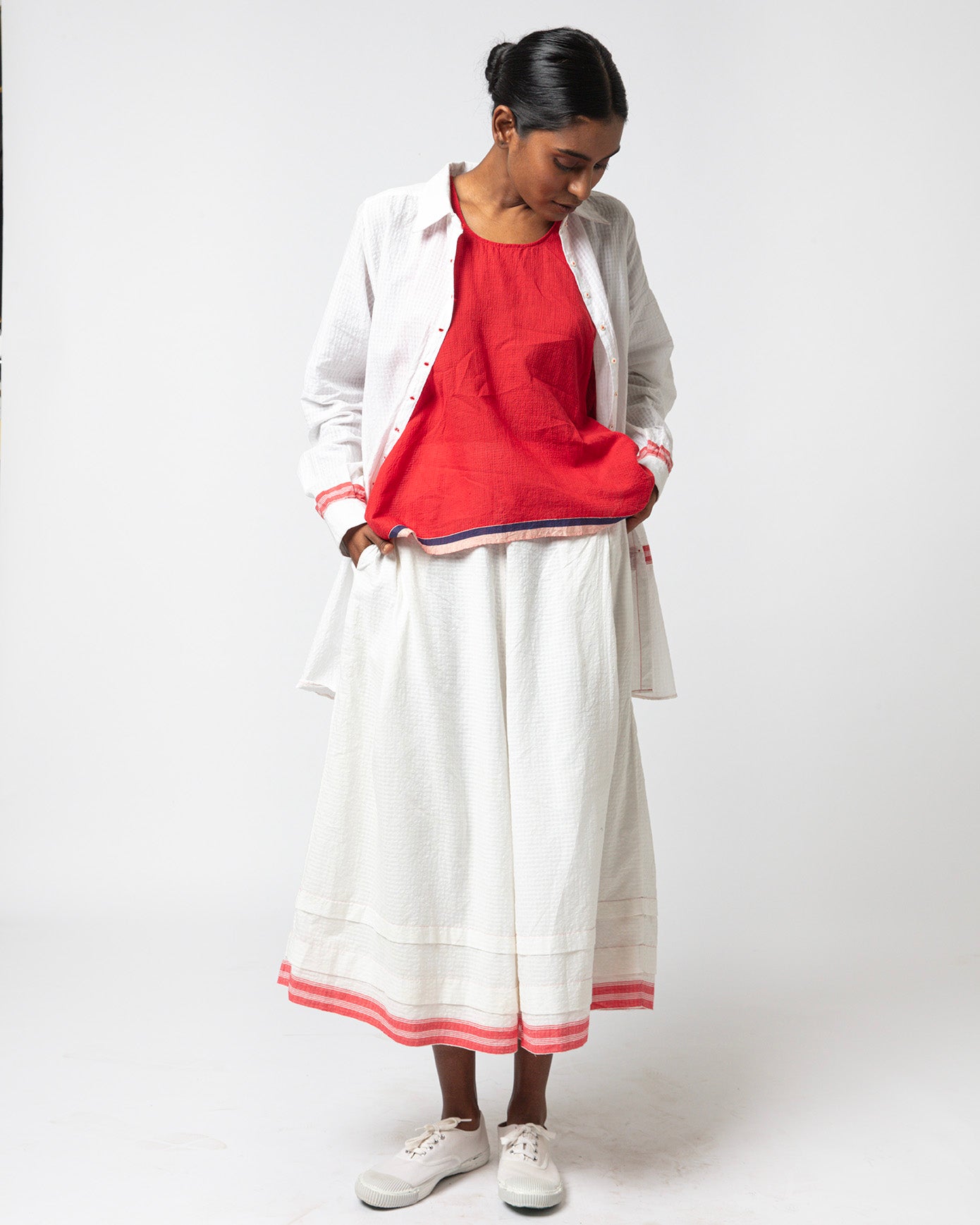 Zakir White Cotton Pyjama