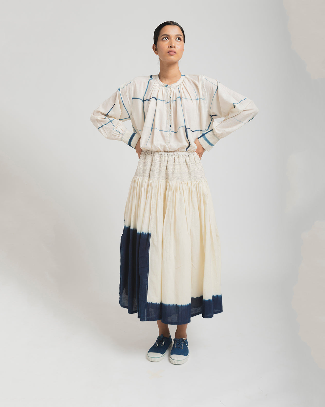 Indigo dyed Zamila Skirt