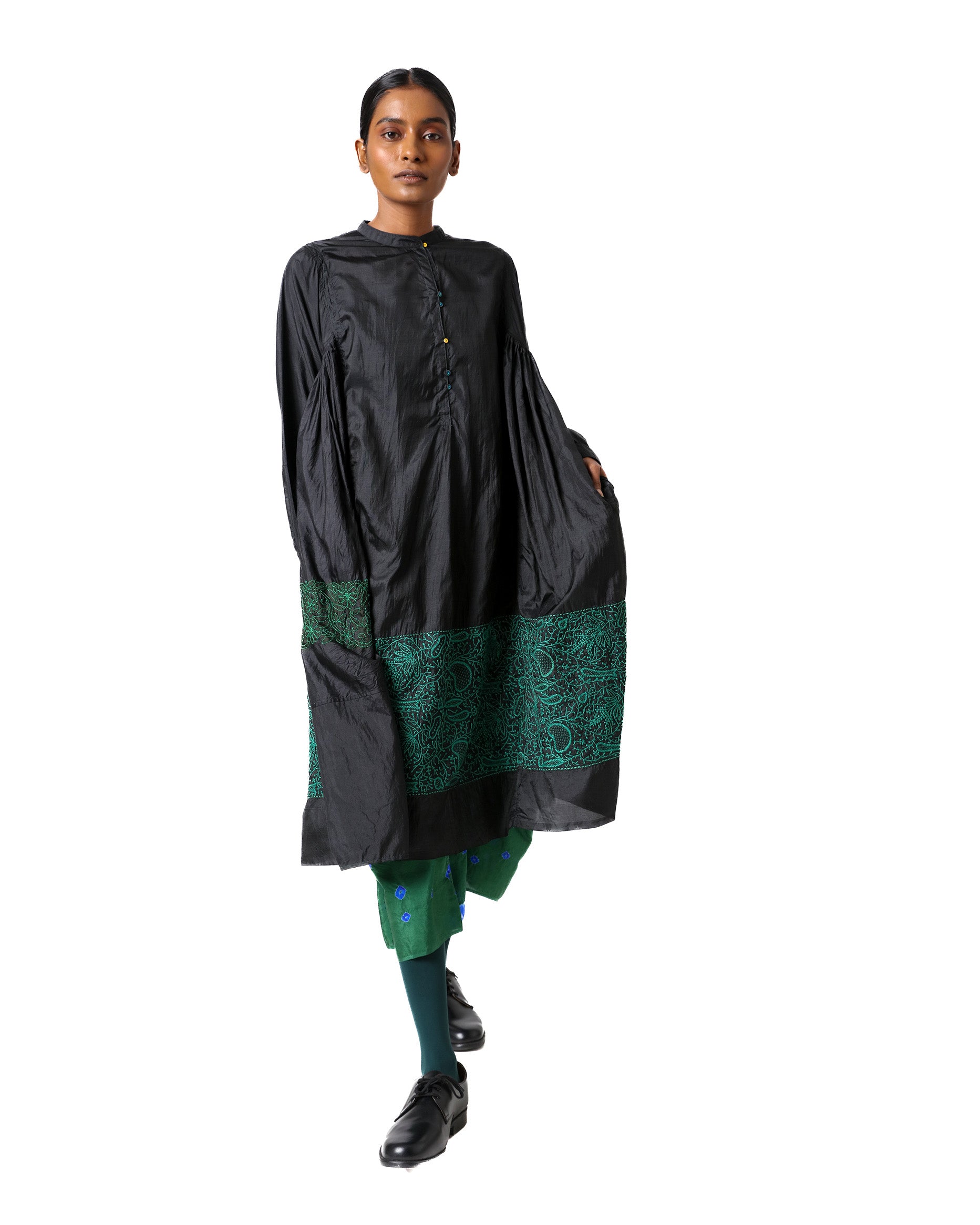 Lamayuru  Chikankari Silk Dress