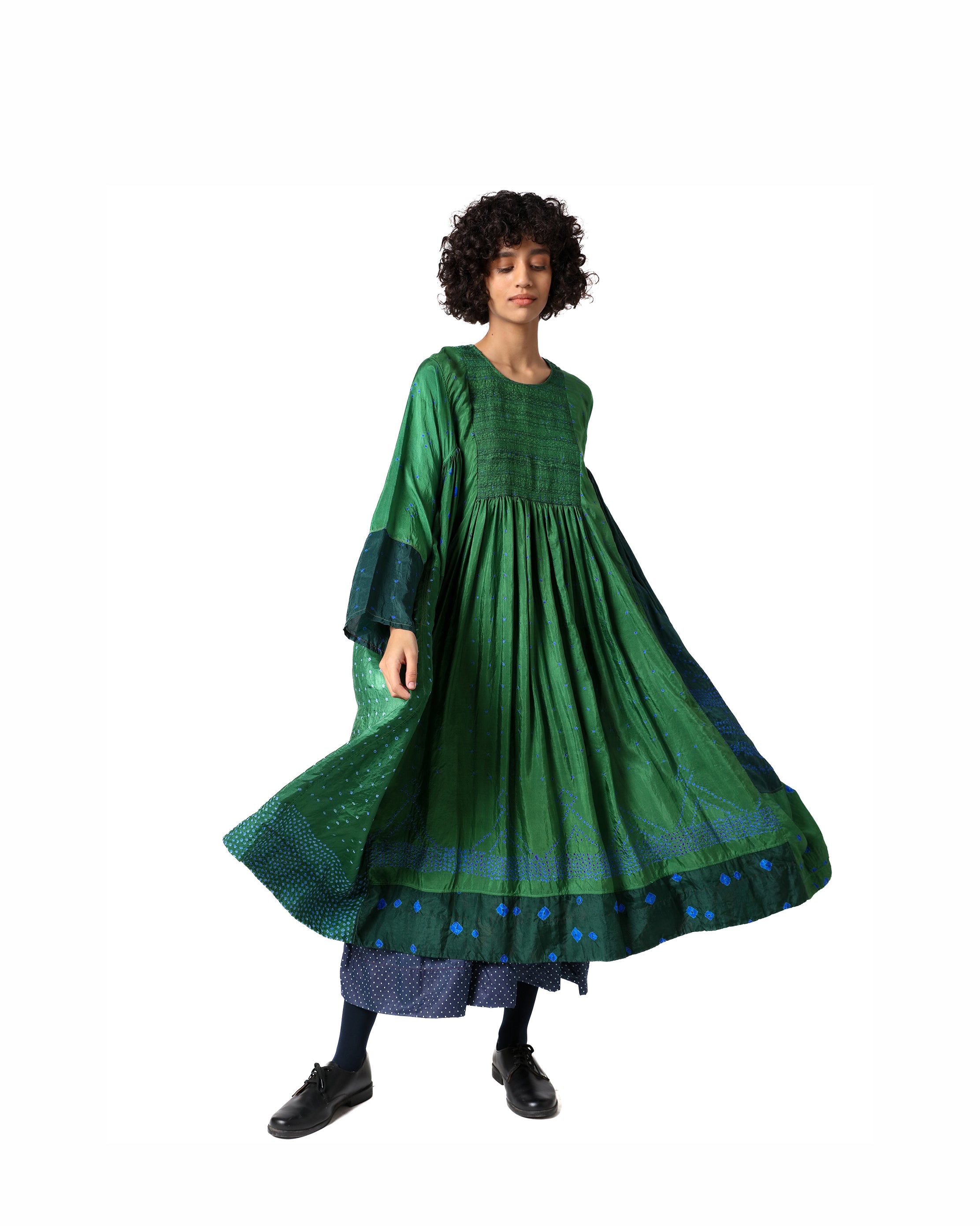 Zanskar Bandhani Silk Dress