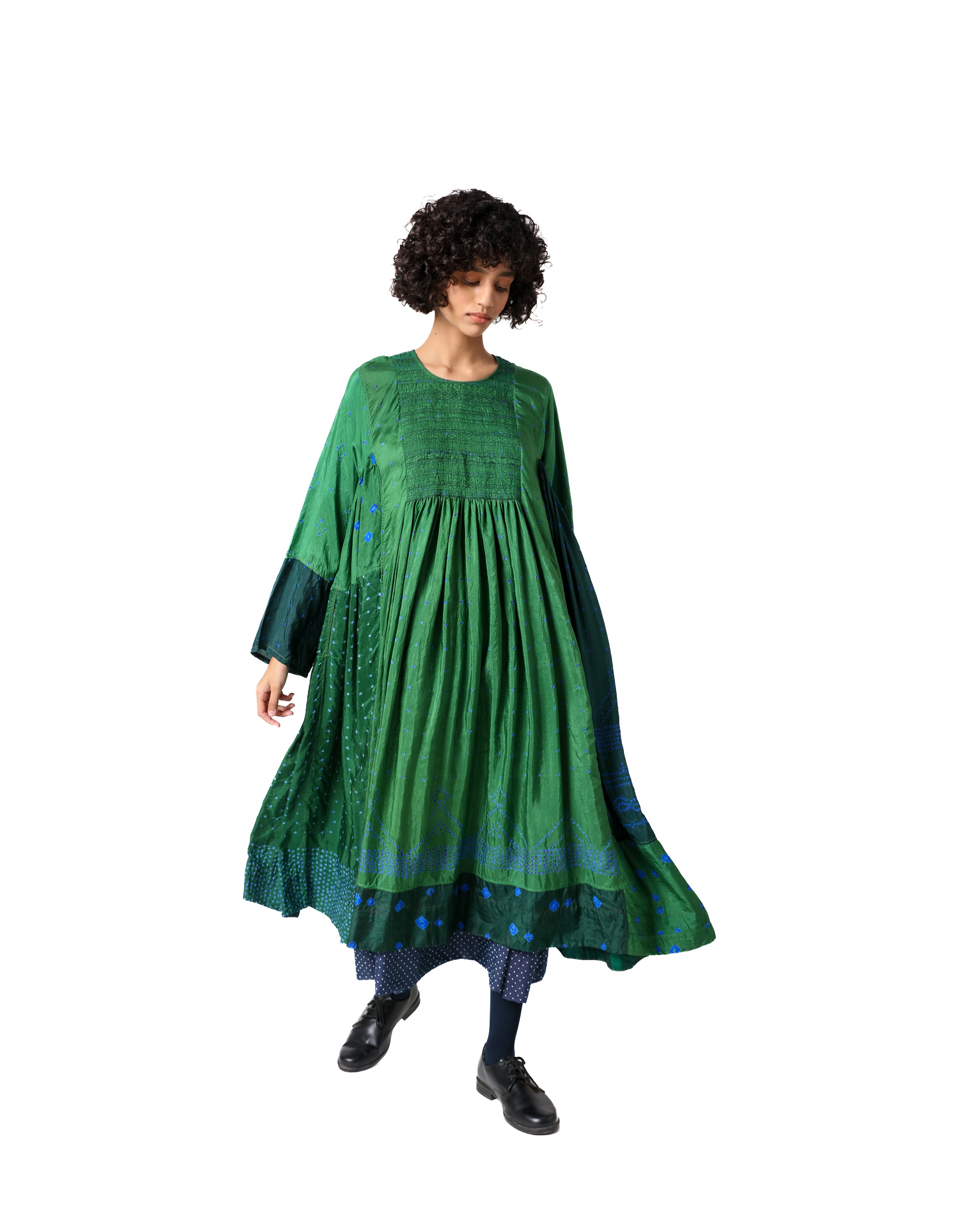 Zanskar Bandhani Silk Dress