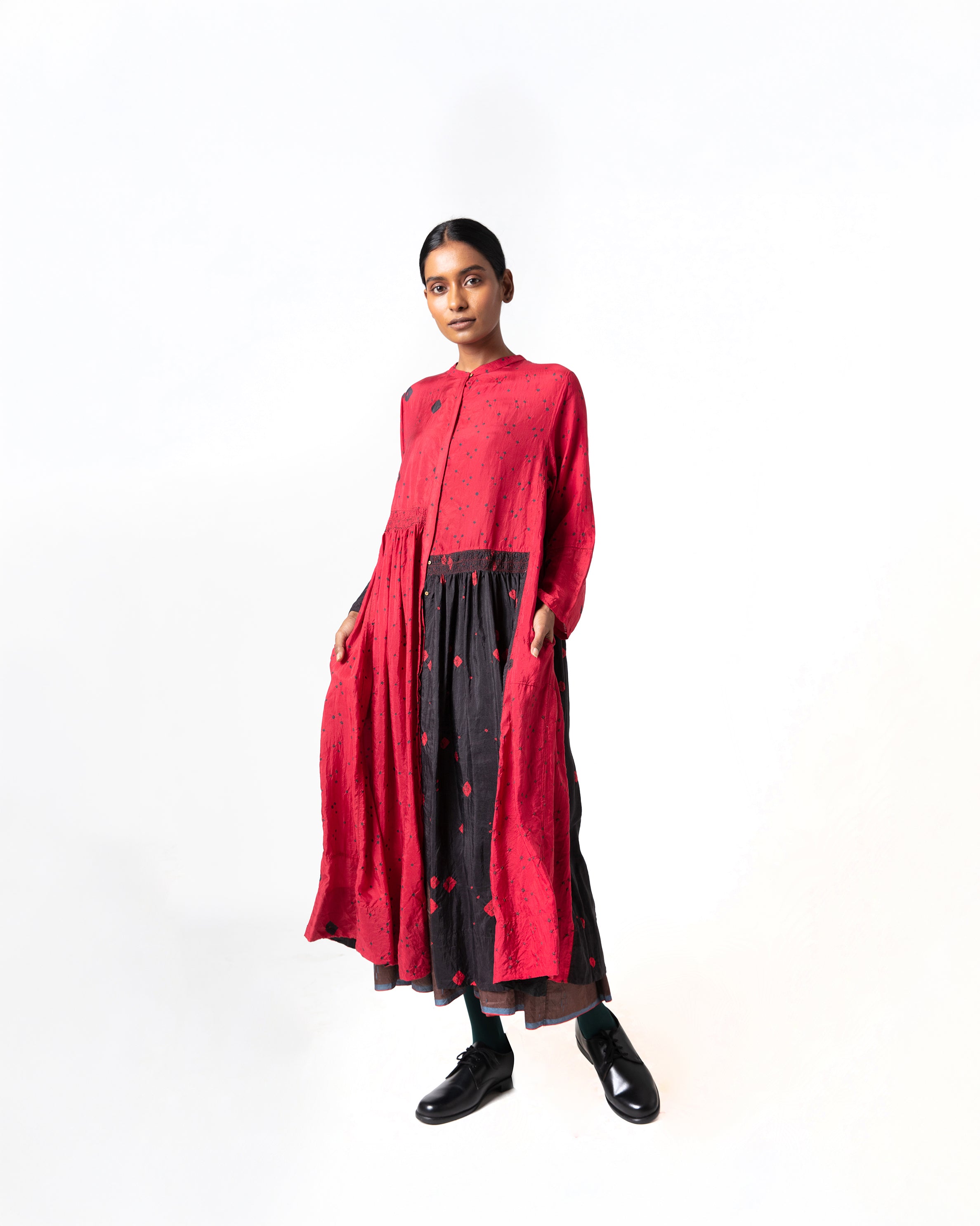 Nomad Bandhani Silk Dress