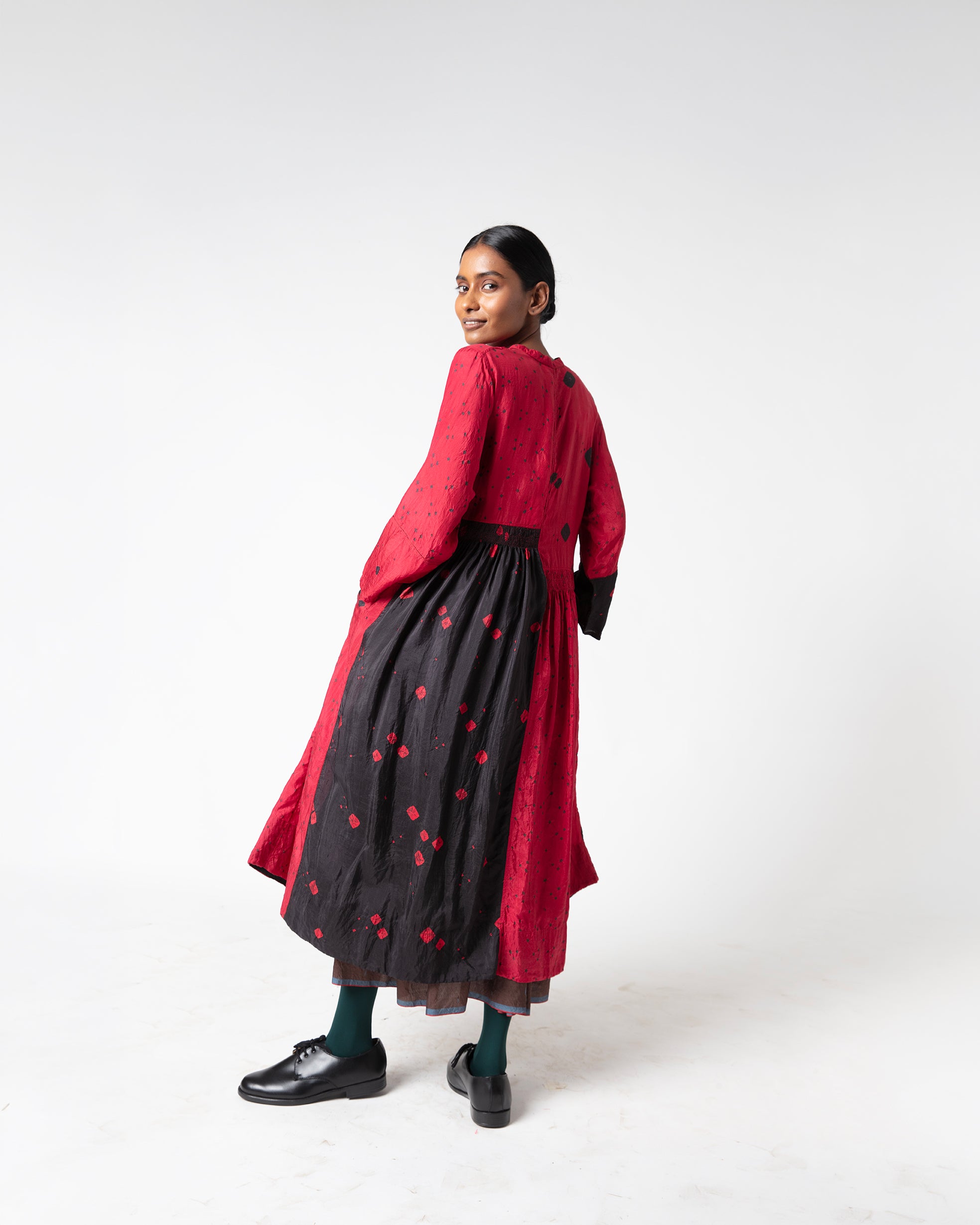 Nomad Bandhani Silk Dress