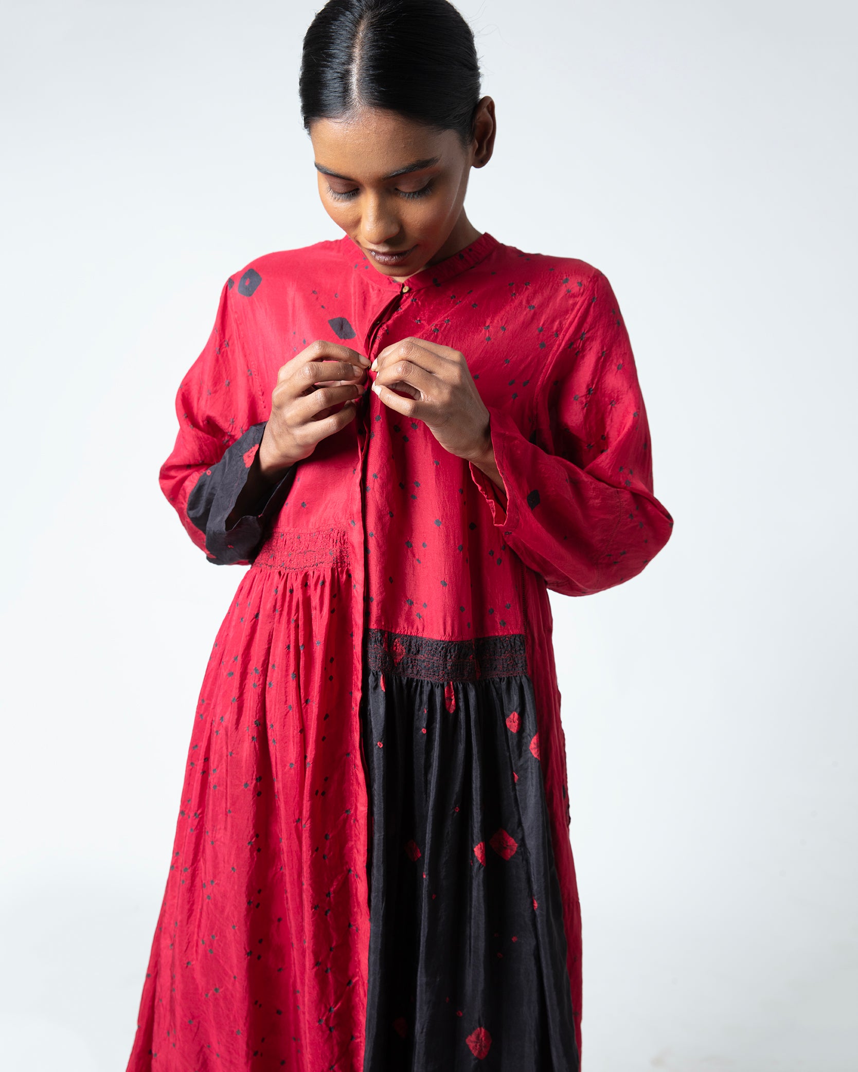 Nomad Bandhani Silk Dress