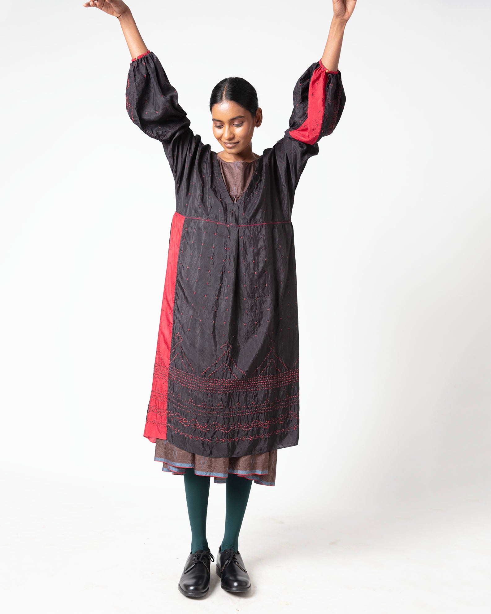 Tanglang Bandhani Silk Dress