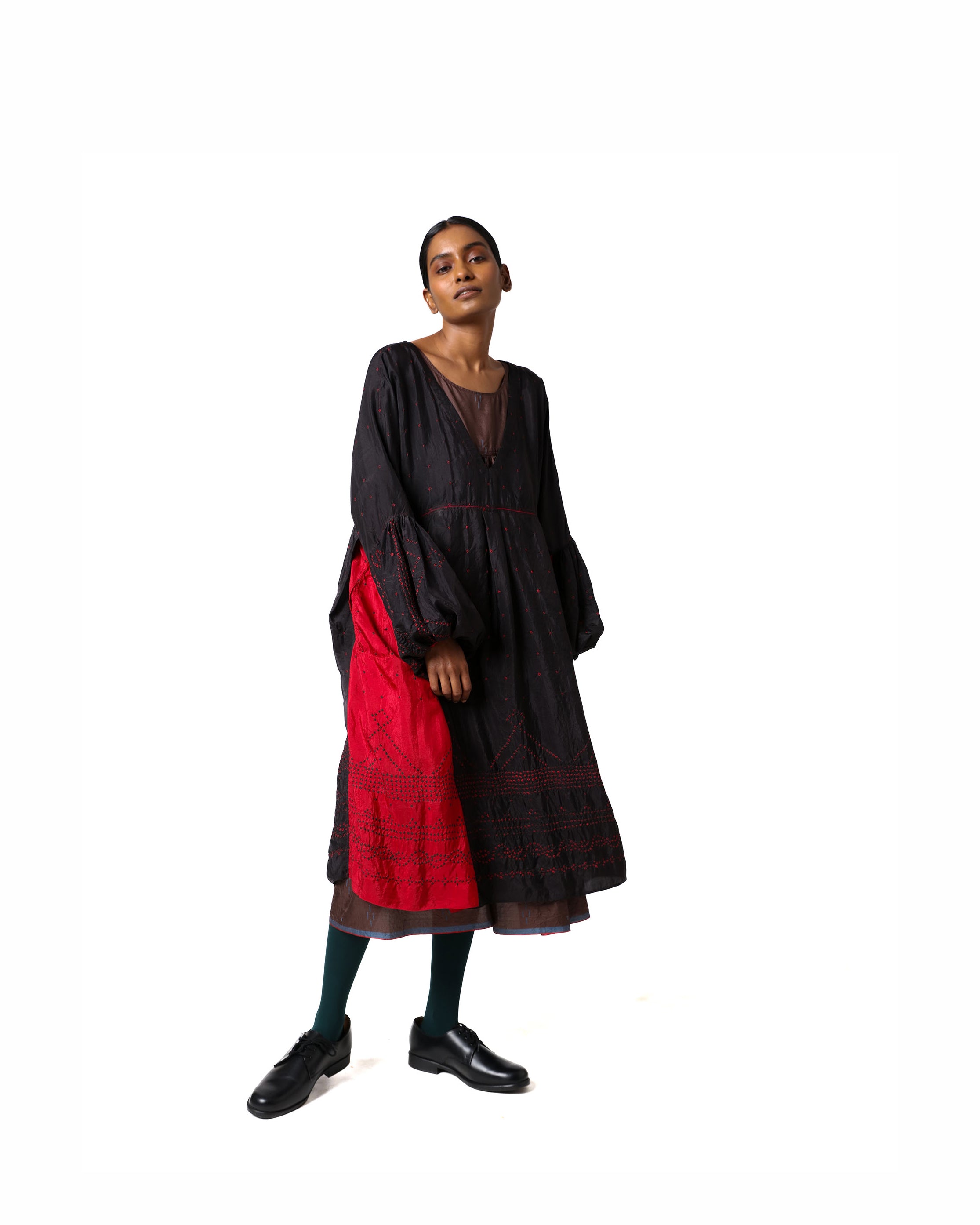 Tanglang Bandhani Silk Dress