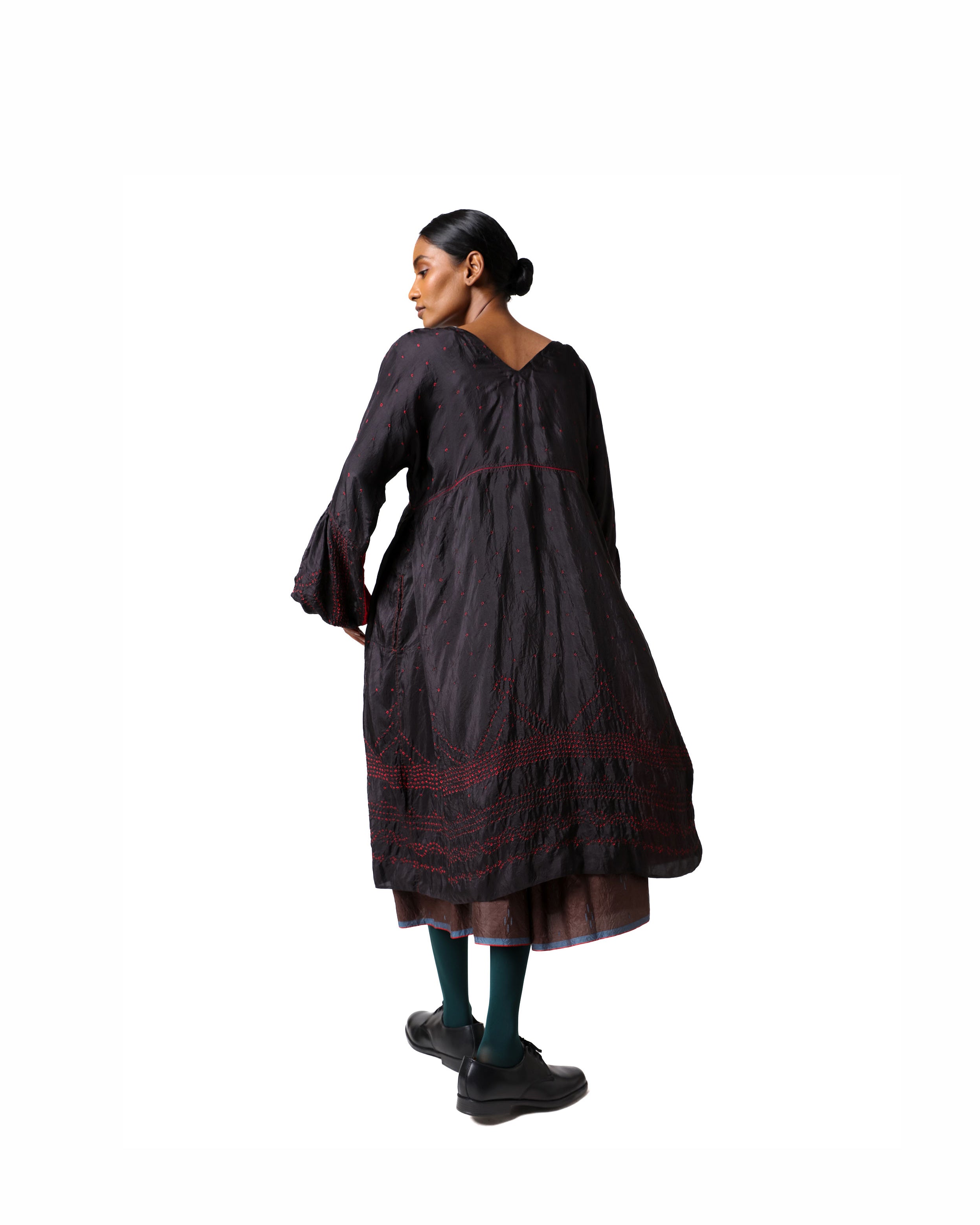 Tanglang Bandhani Silk Dress