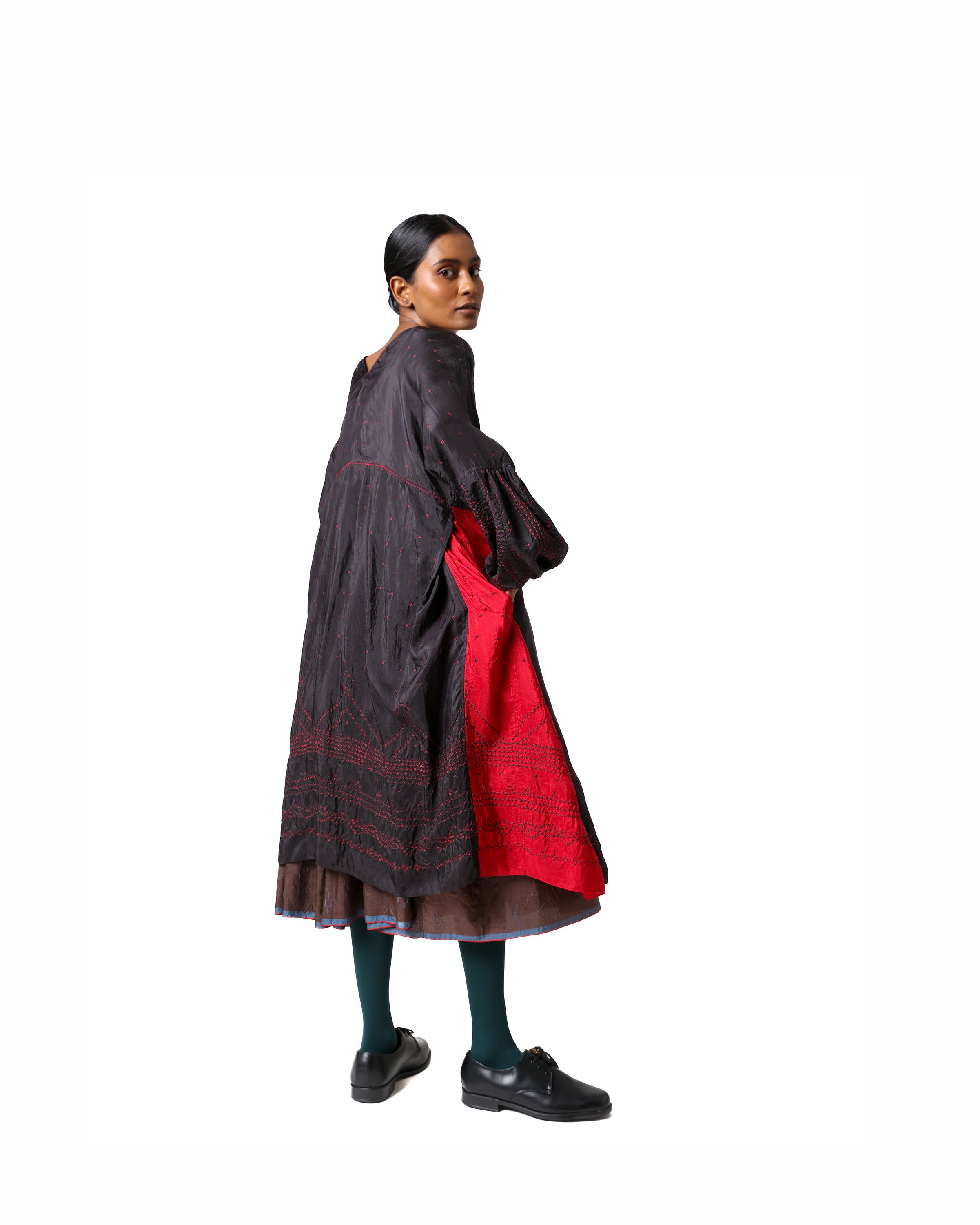 Tanglang Bandhani Silk Dress