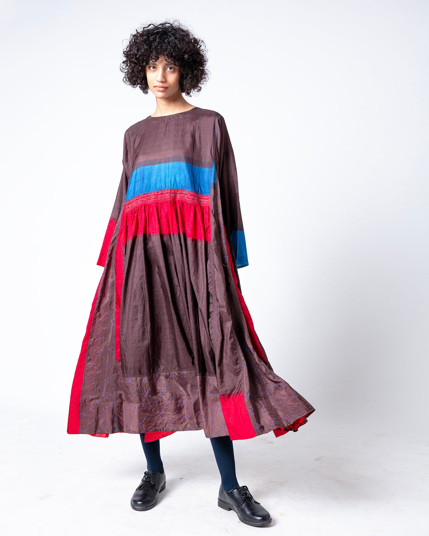 Shyok Colorblocked Silk Dress