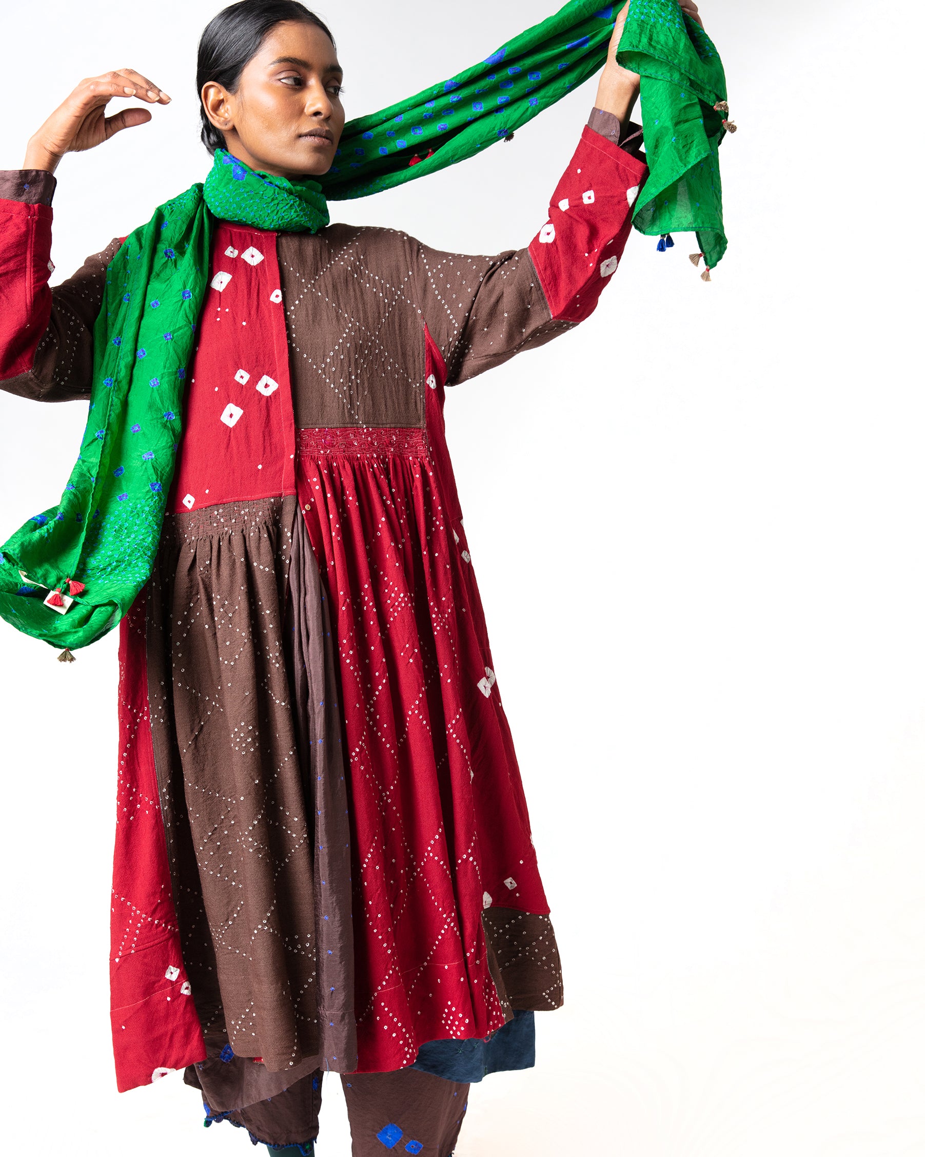 Changtang  Bandhani Woolen Dress