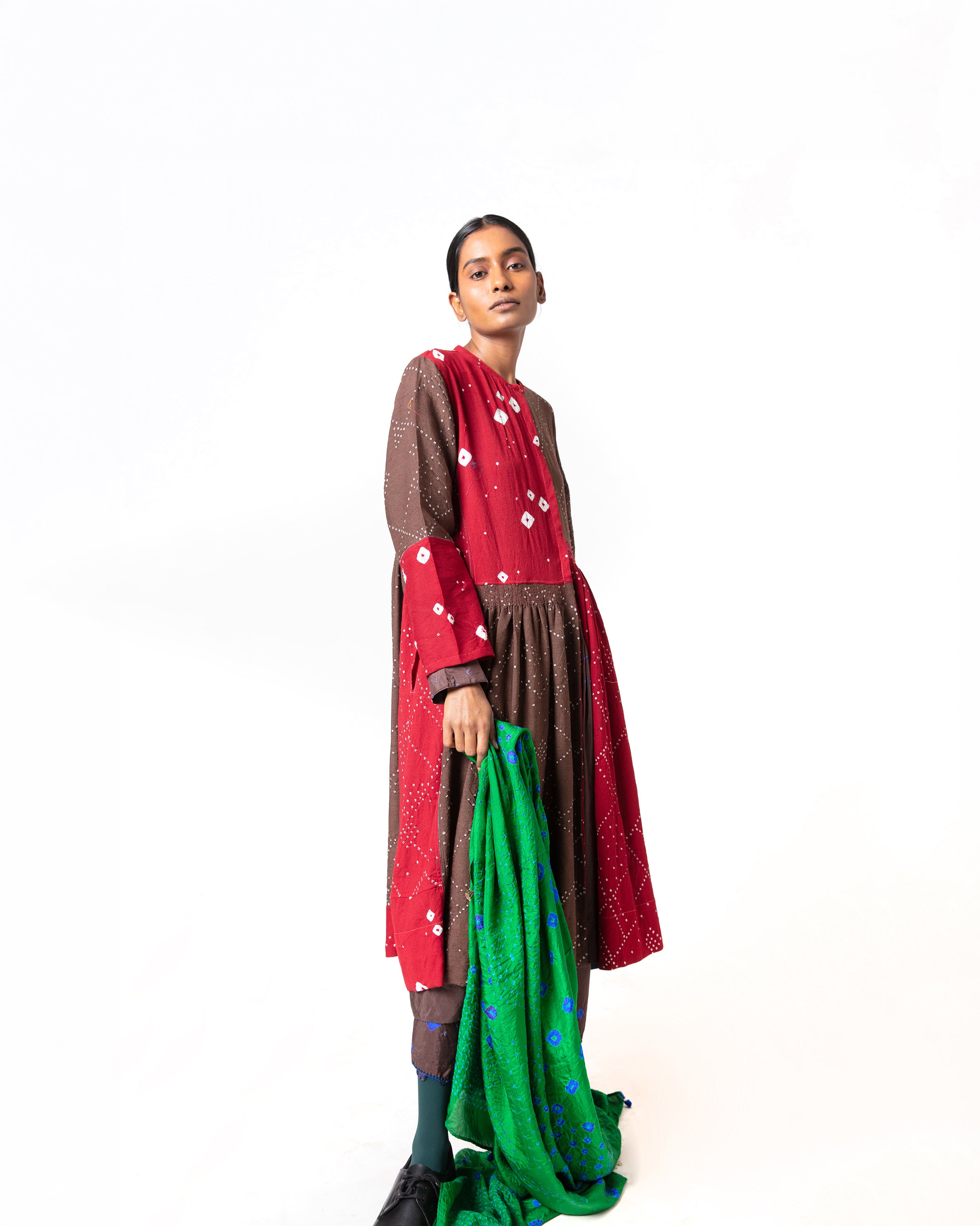 Changtang  Bandhani Woolen Dress