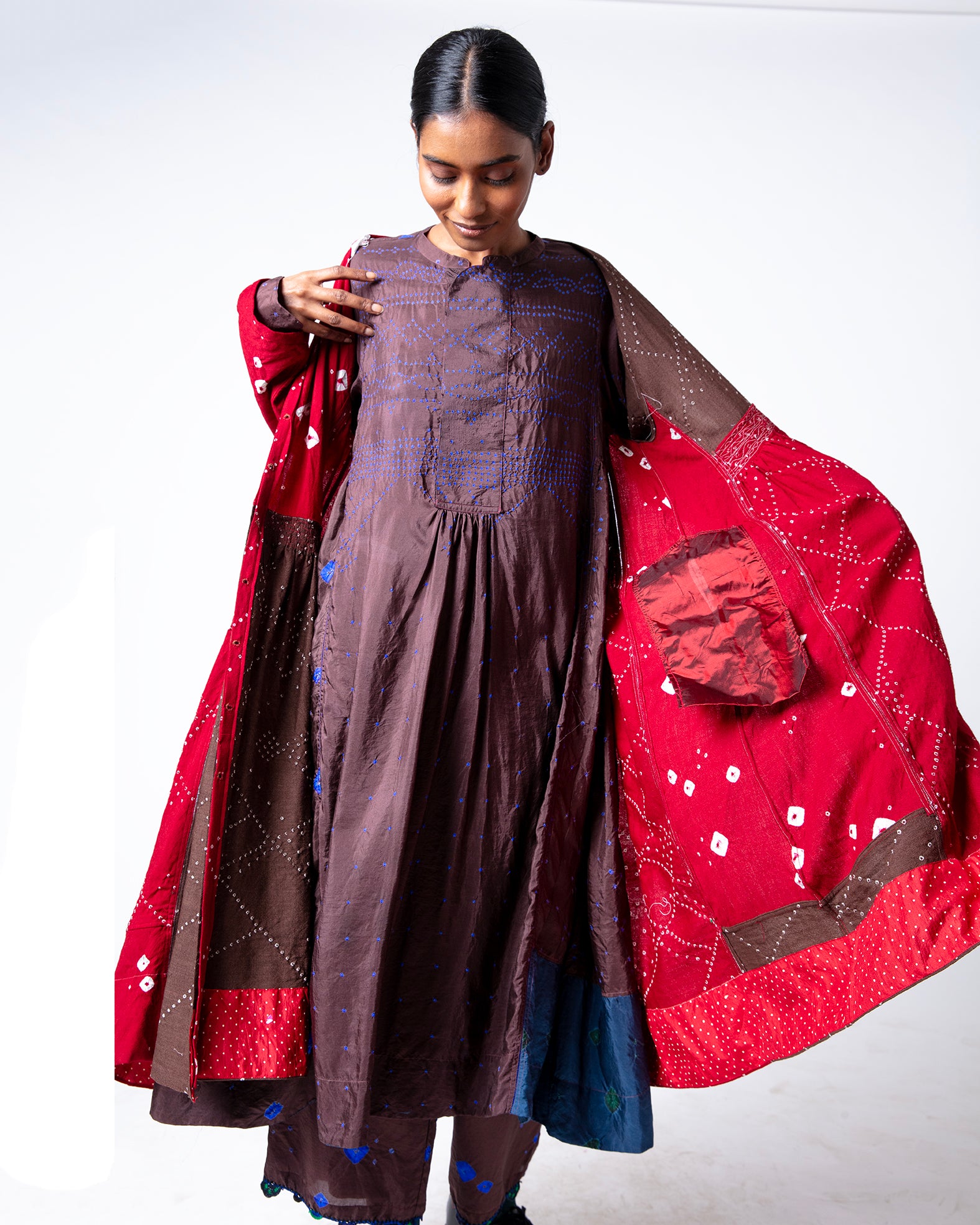 Stupa Bandhani Silk Dress