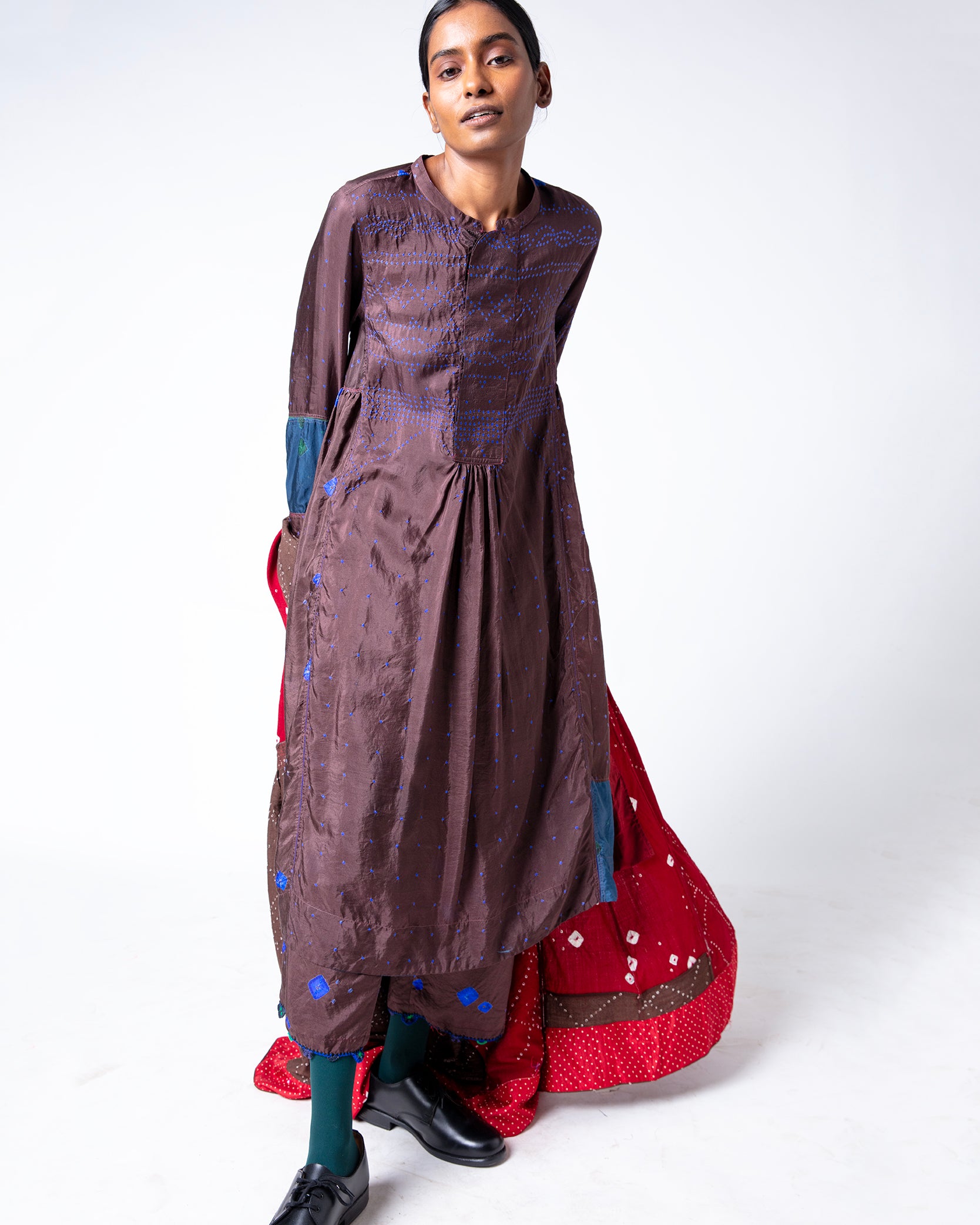 Stupa Bandhani Silk Dress
